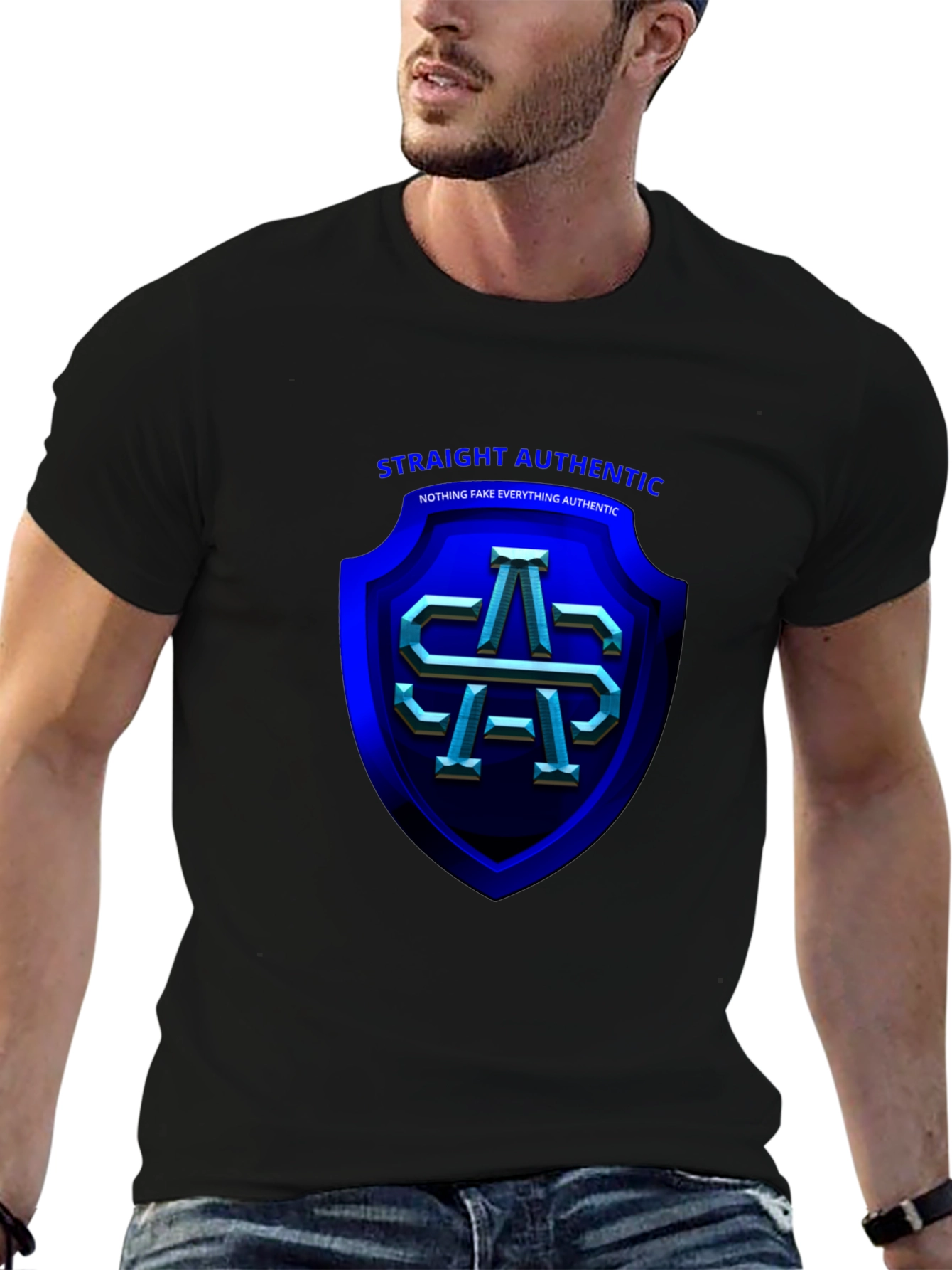 Straight Authentic Black T-Shirt