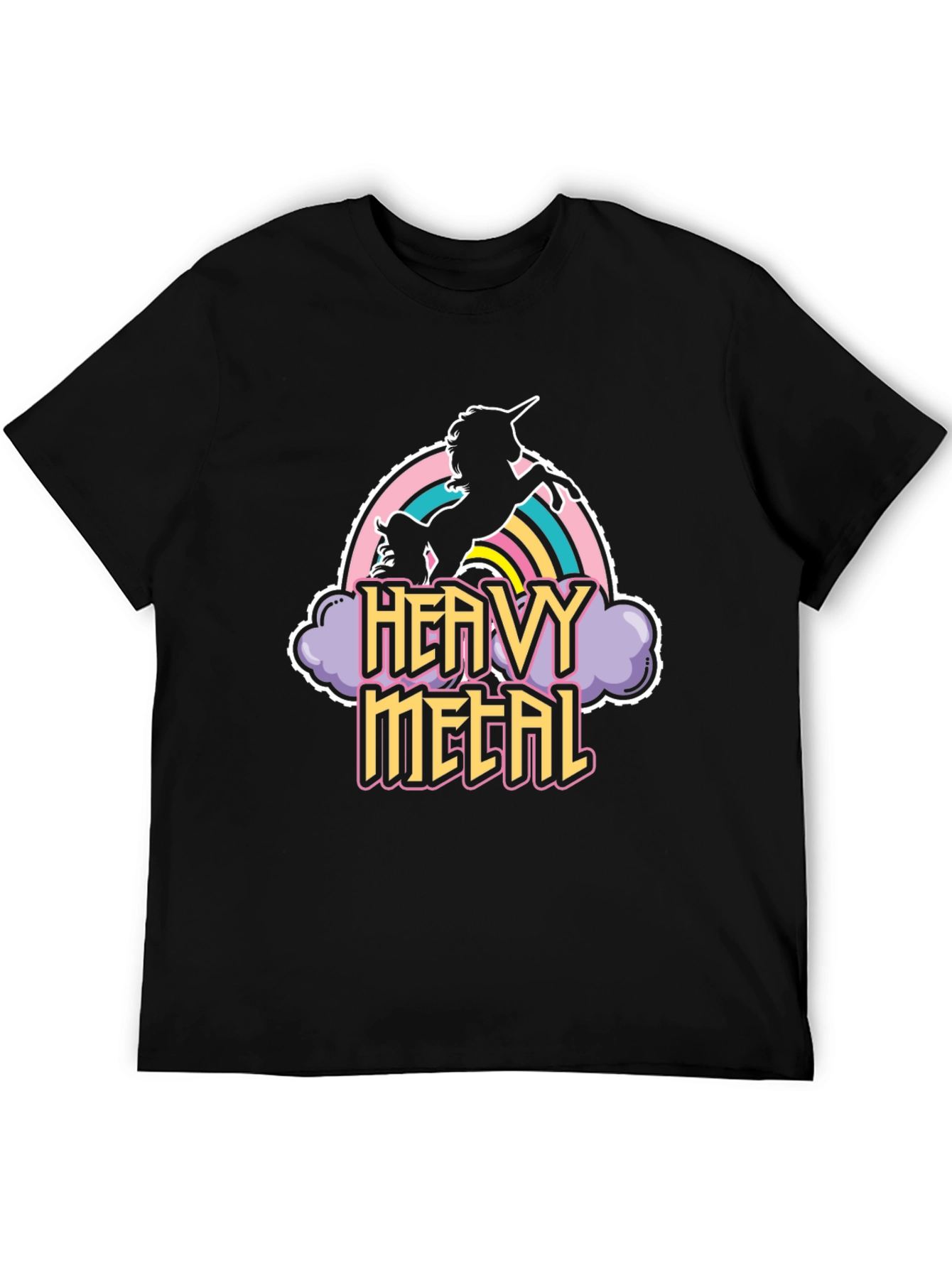 Heavy Metal Unicorn Black T-Shirt