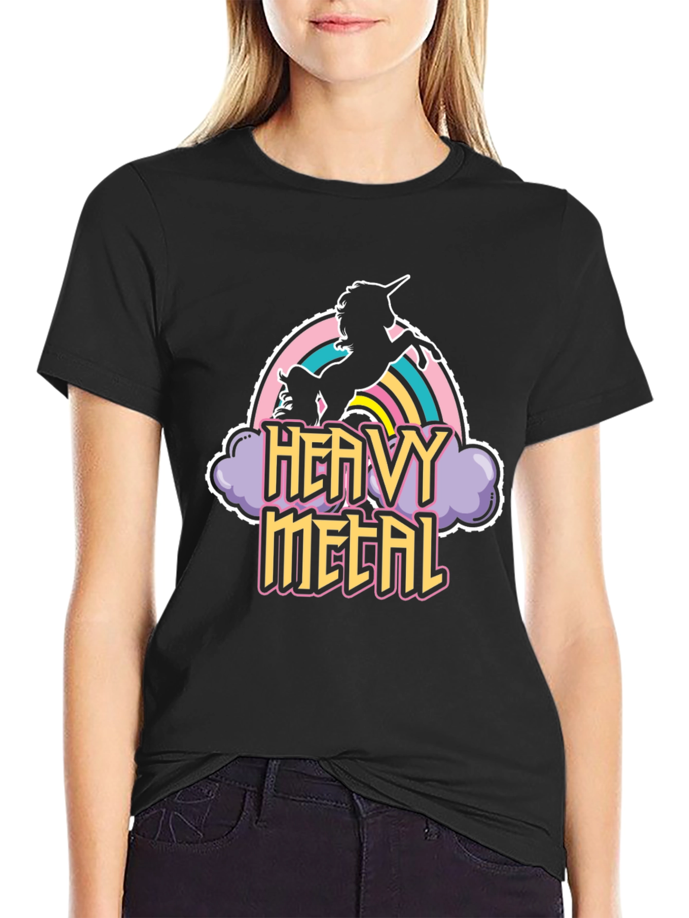 Heavy Metal Unicorn Black T-Shirt