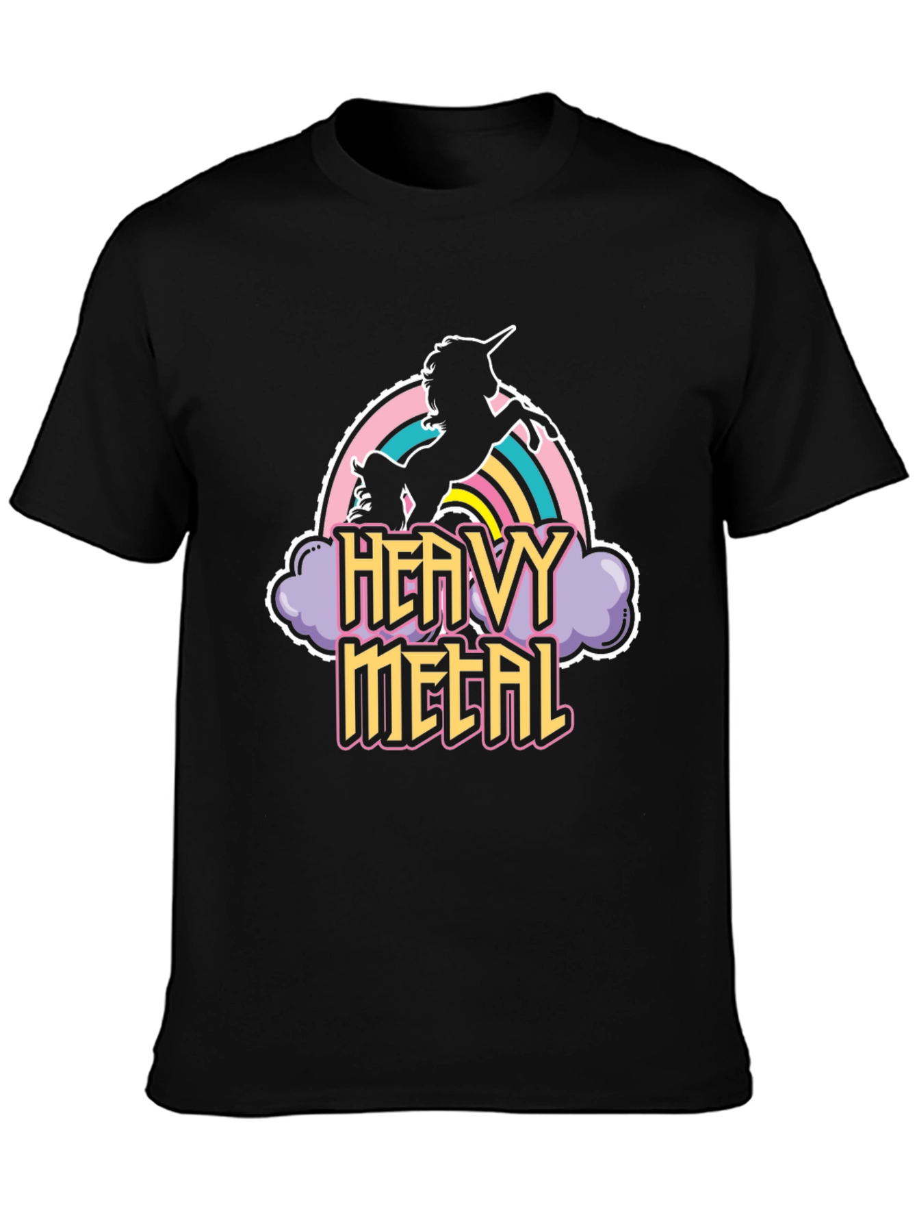 Heavy Metal Unicorn Black T-Shirt