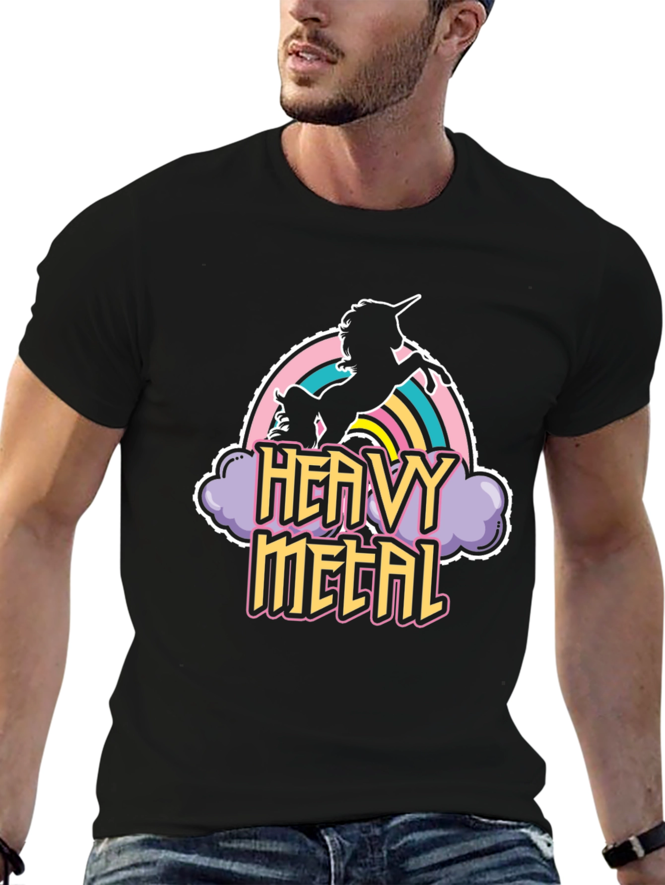 Heavy Metal Unicorn Black T-Shirt
