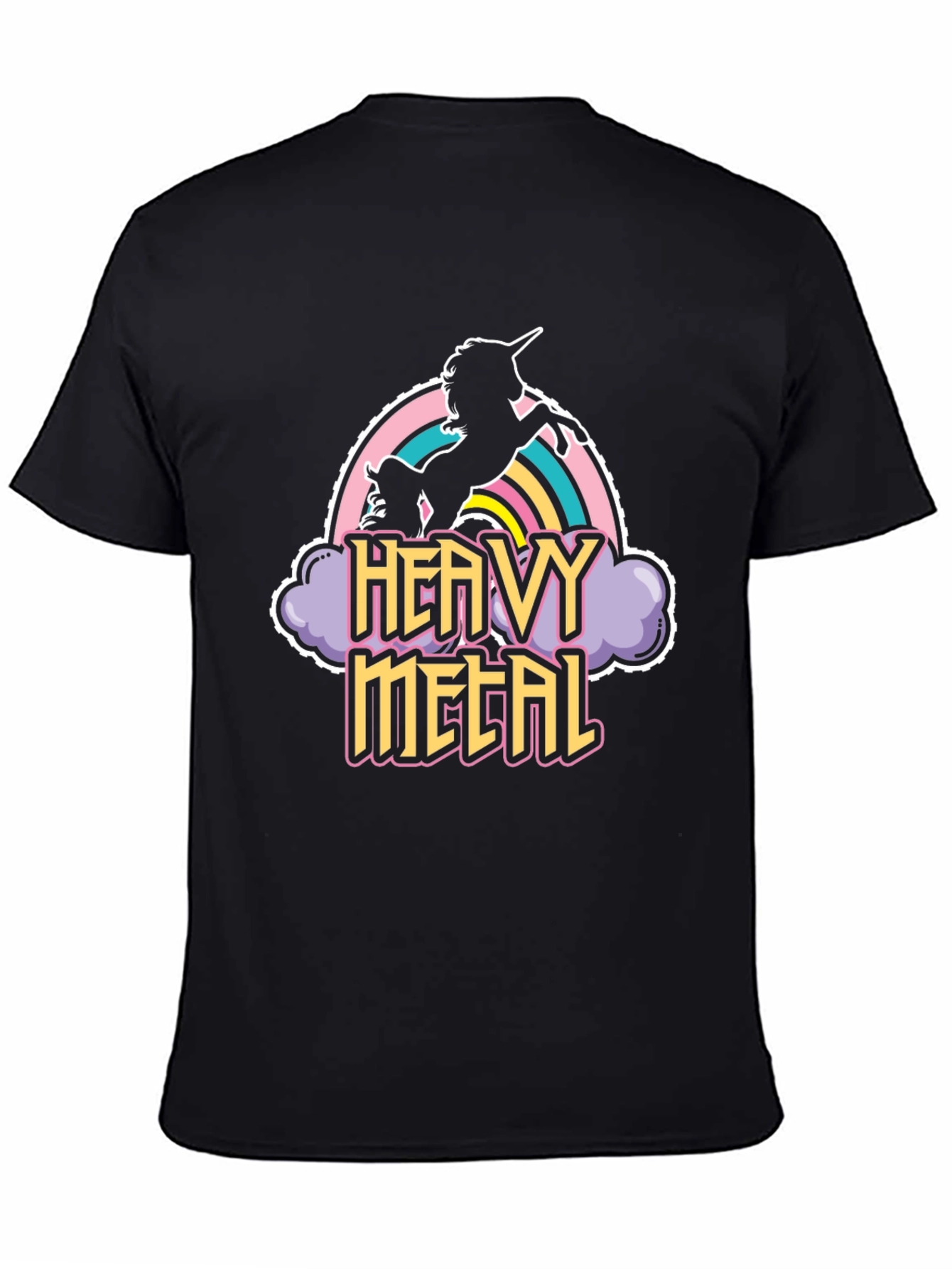 Heavy Metal Unicorn Black T-Shirt