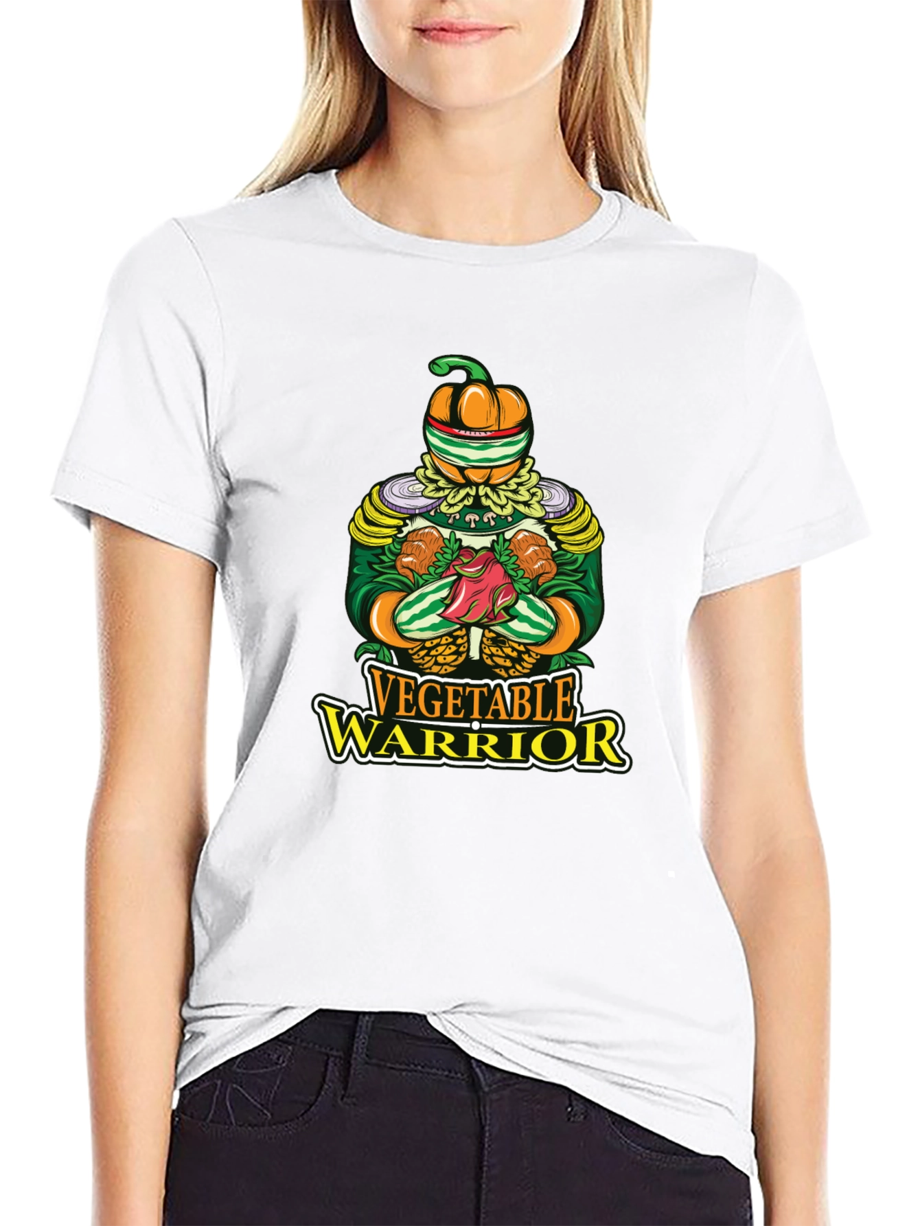 Vegetable Warrior Graphic T-Shirt - Unique Vegan Style