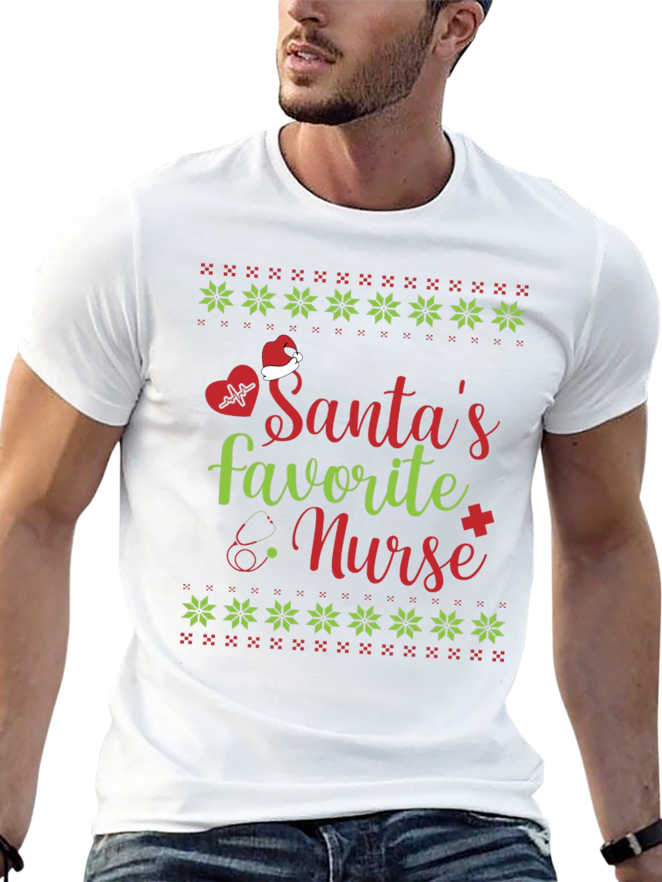 Santas Favorite Nurse Christmas T-Shirt