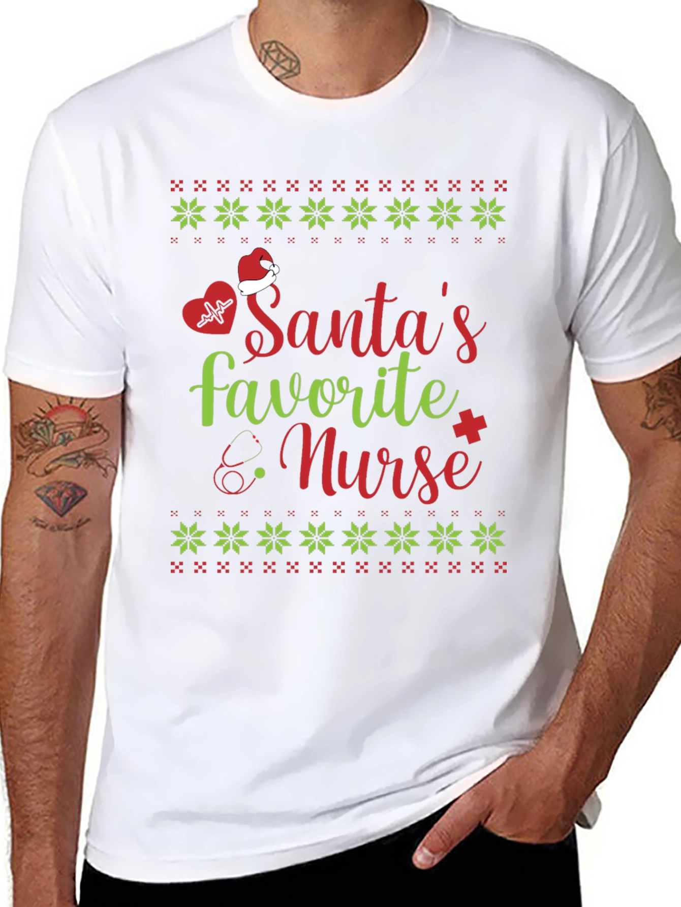 Santas Favorite Nurse Christmas T-Shirt