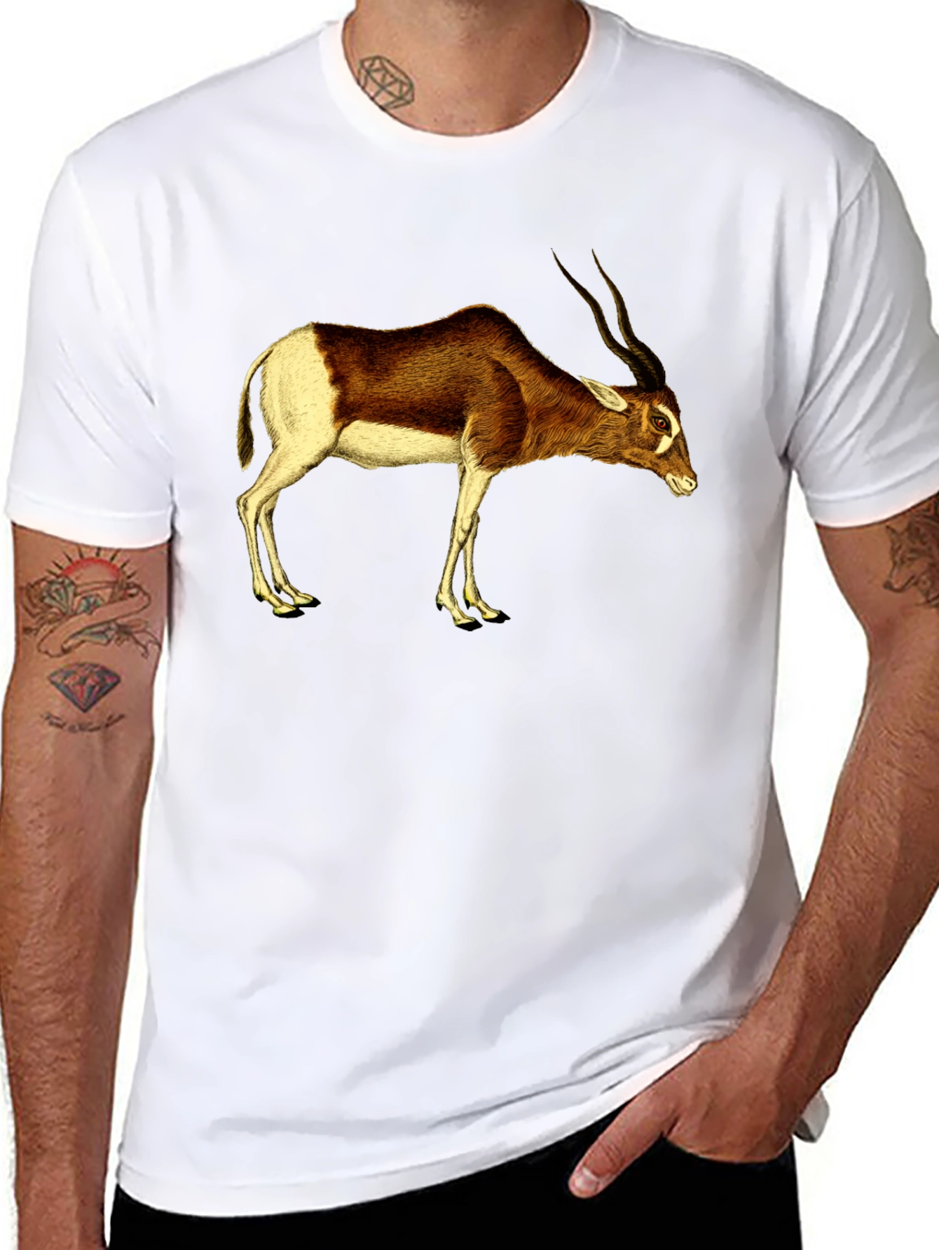 Addax Antelope Graphic Tee - Stylish Animal Shirt