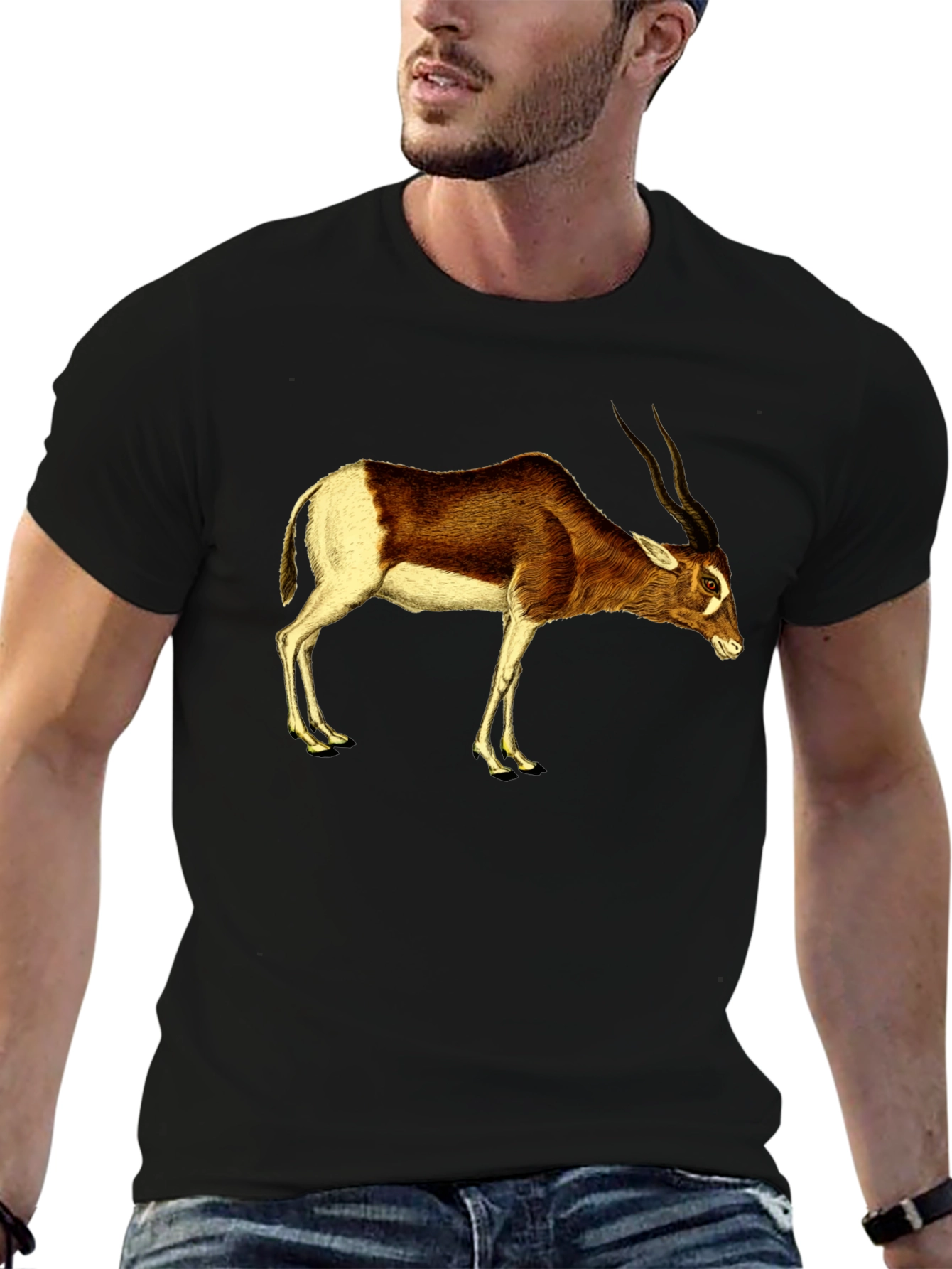 Addax Antelope Graphic Tee - Stylish Animal Shirt