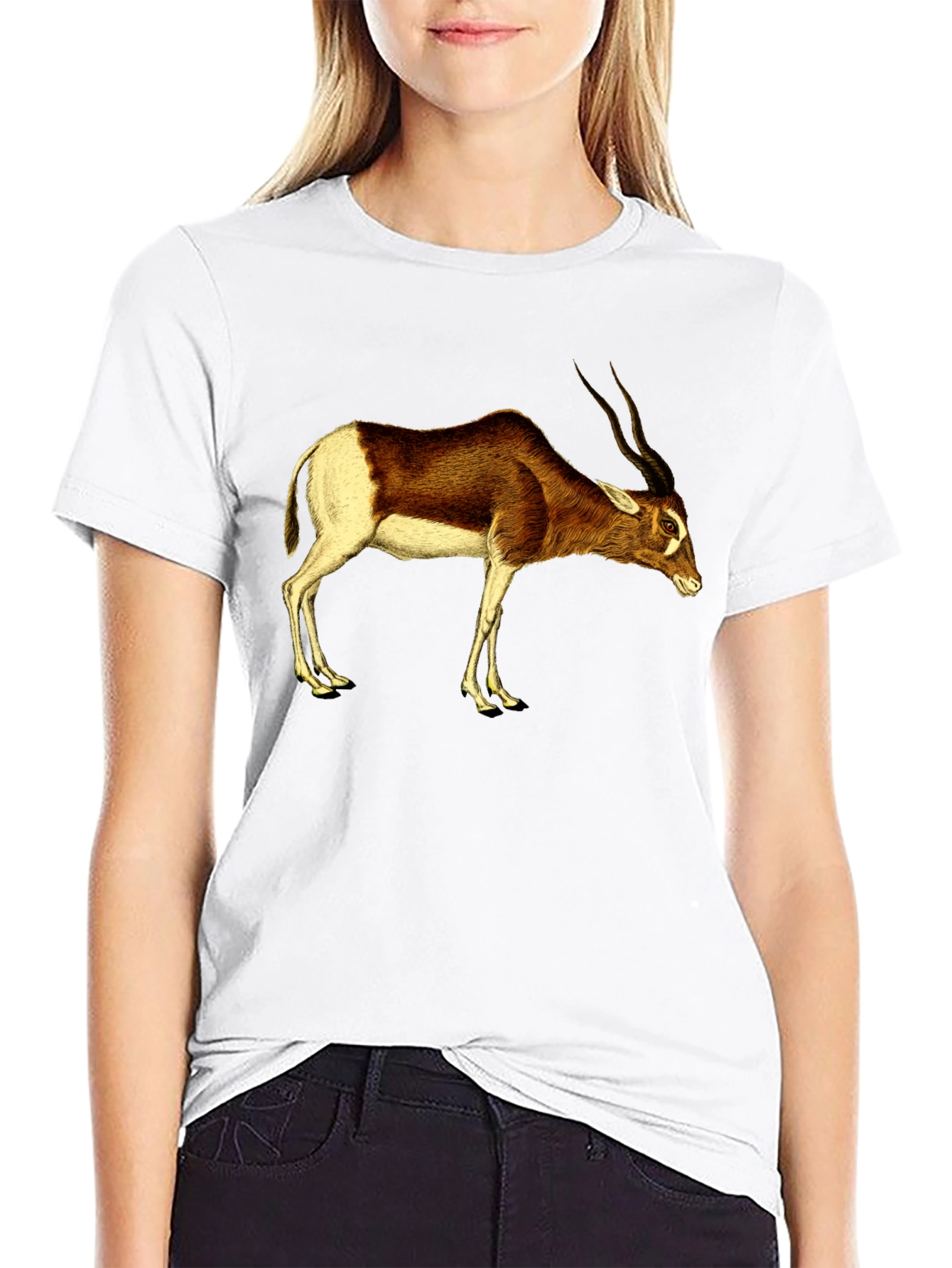 Addax Antelope Graphic Tee - Stylish Animal Shirt