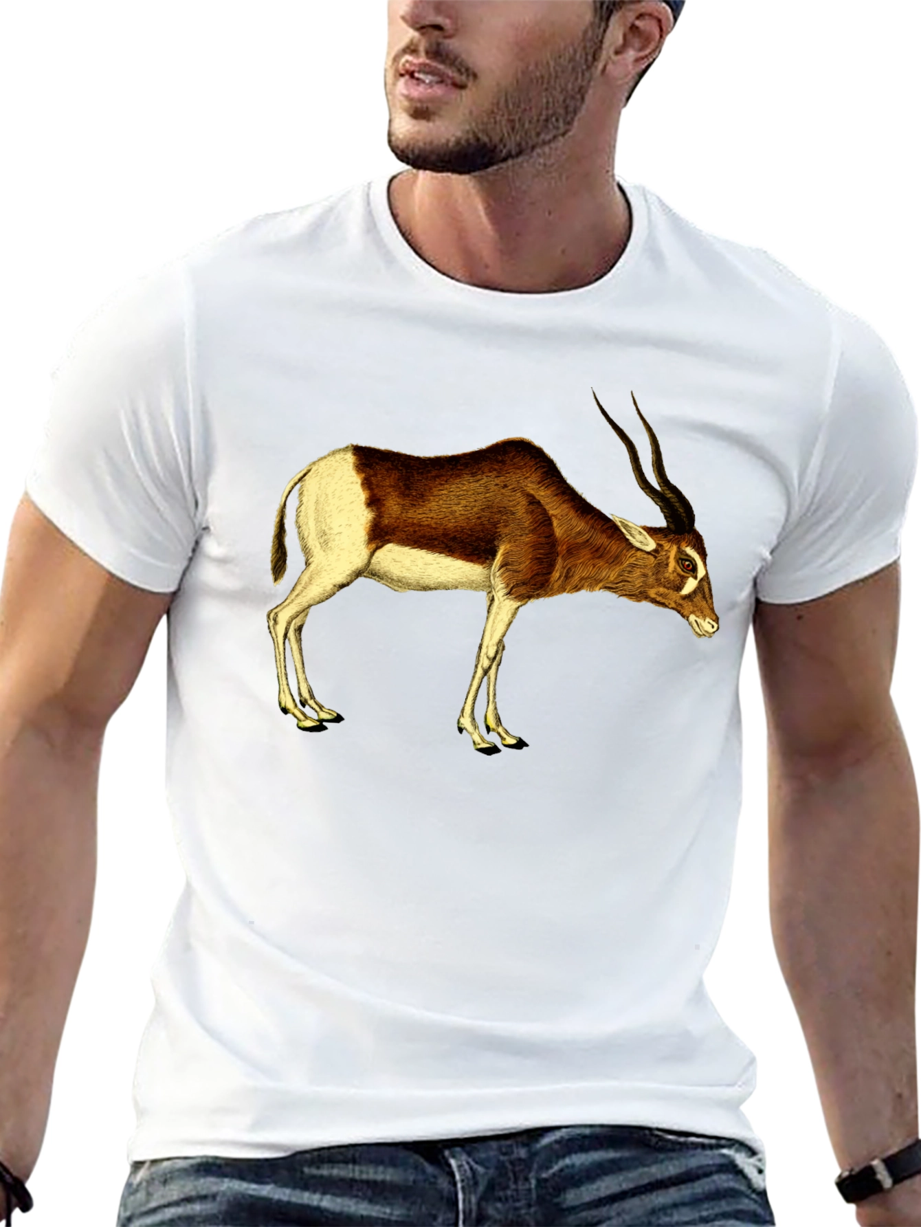 Addax Antelope Graphic Tee - Stylish Animal Shirt