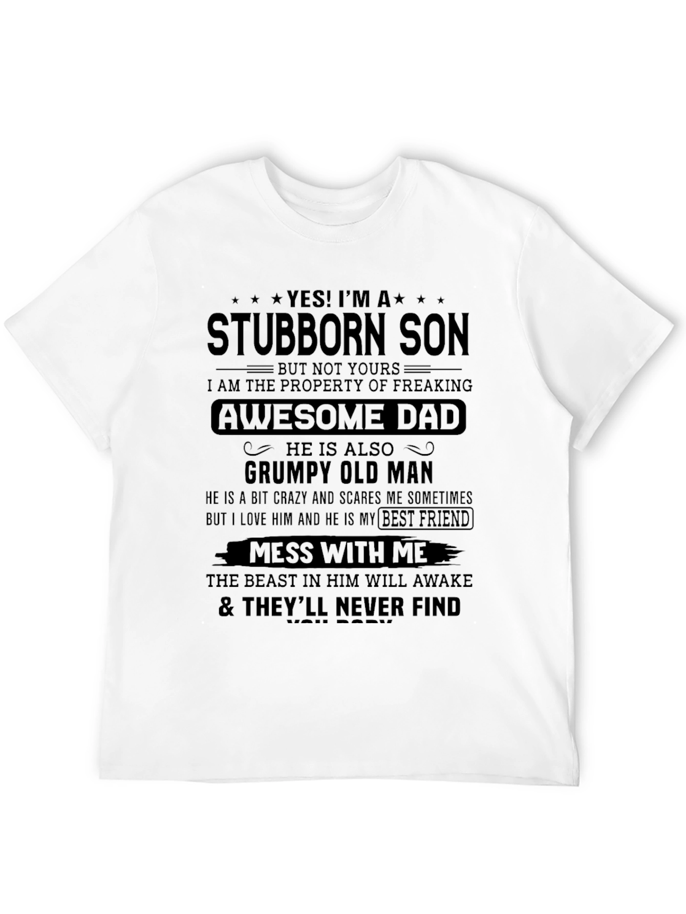 Stubborn Son Awesome Dad Graphic Tee