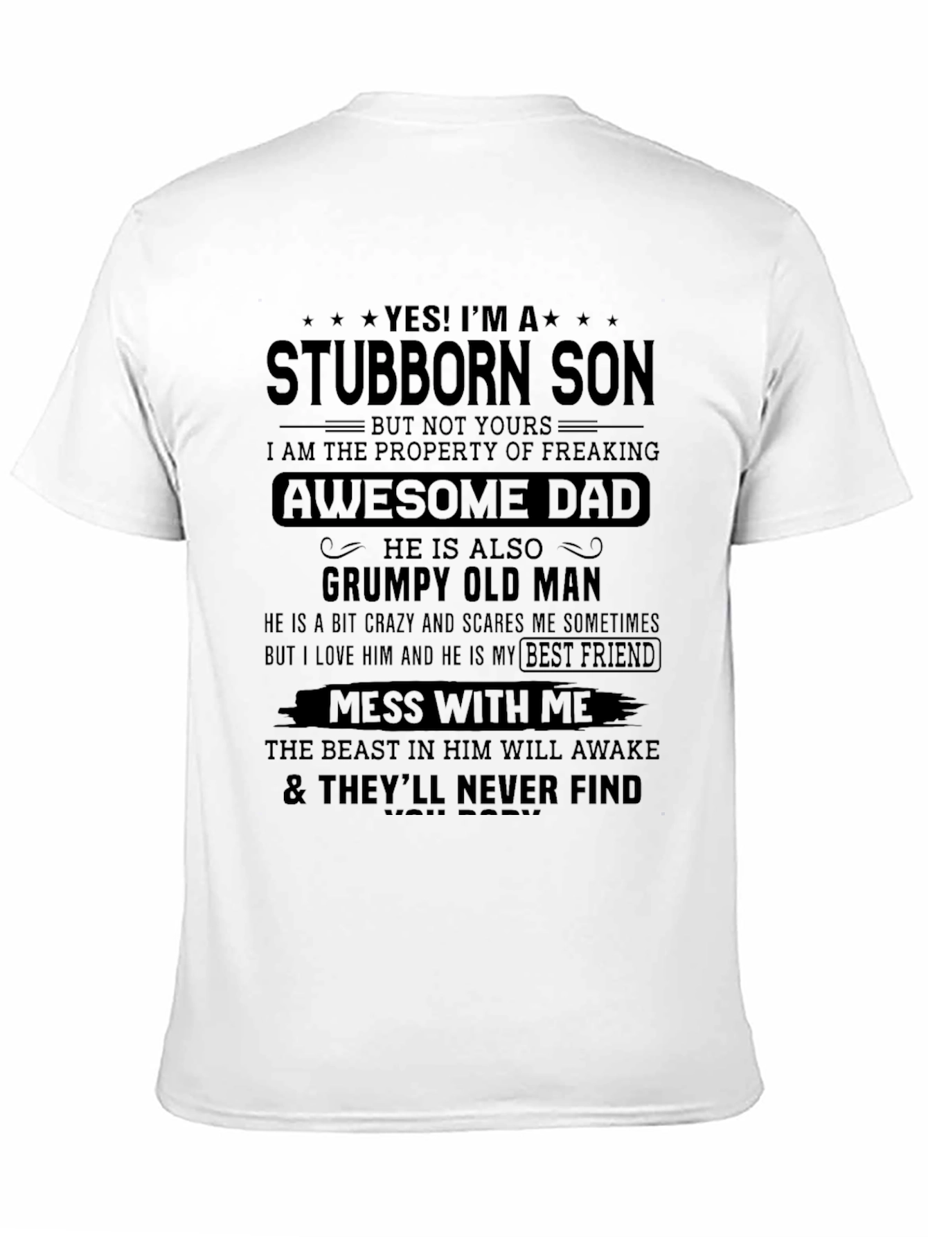 Stubborn Son Awesome Dad Graphic Tee