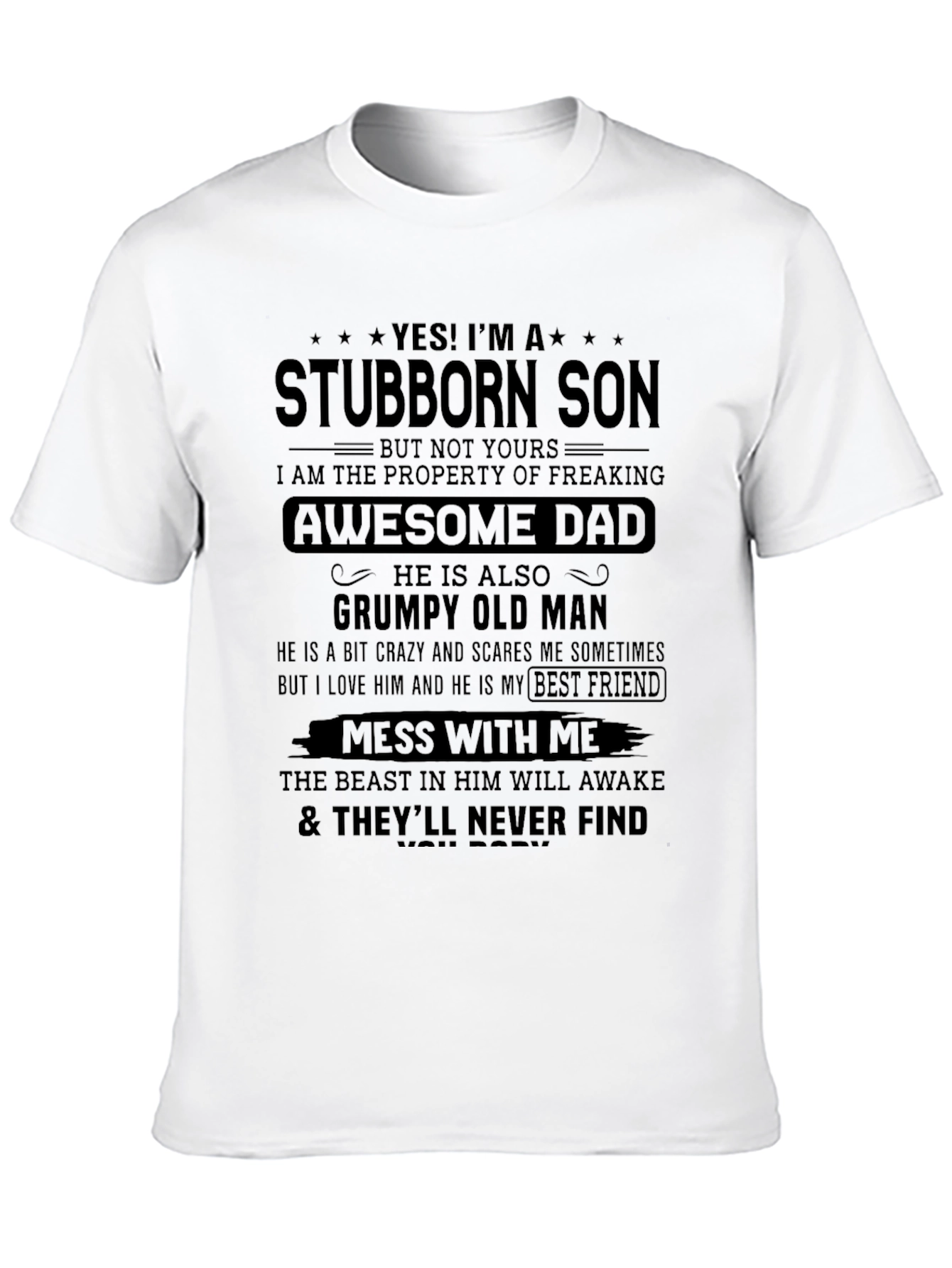 Stubborn Son Awesome Dad Graphic Tee