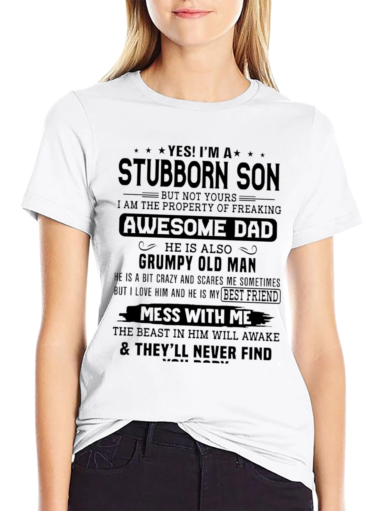 Stubborn Son Awesome Dad Graphic Tee