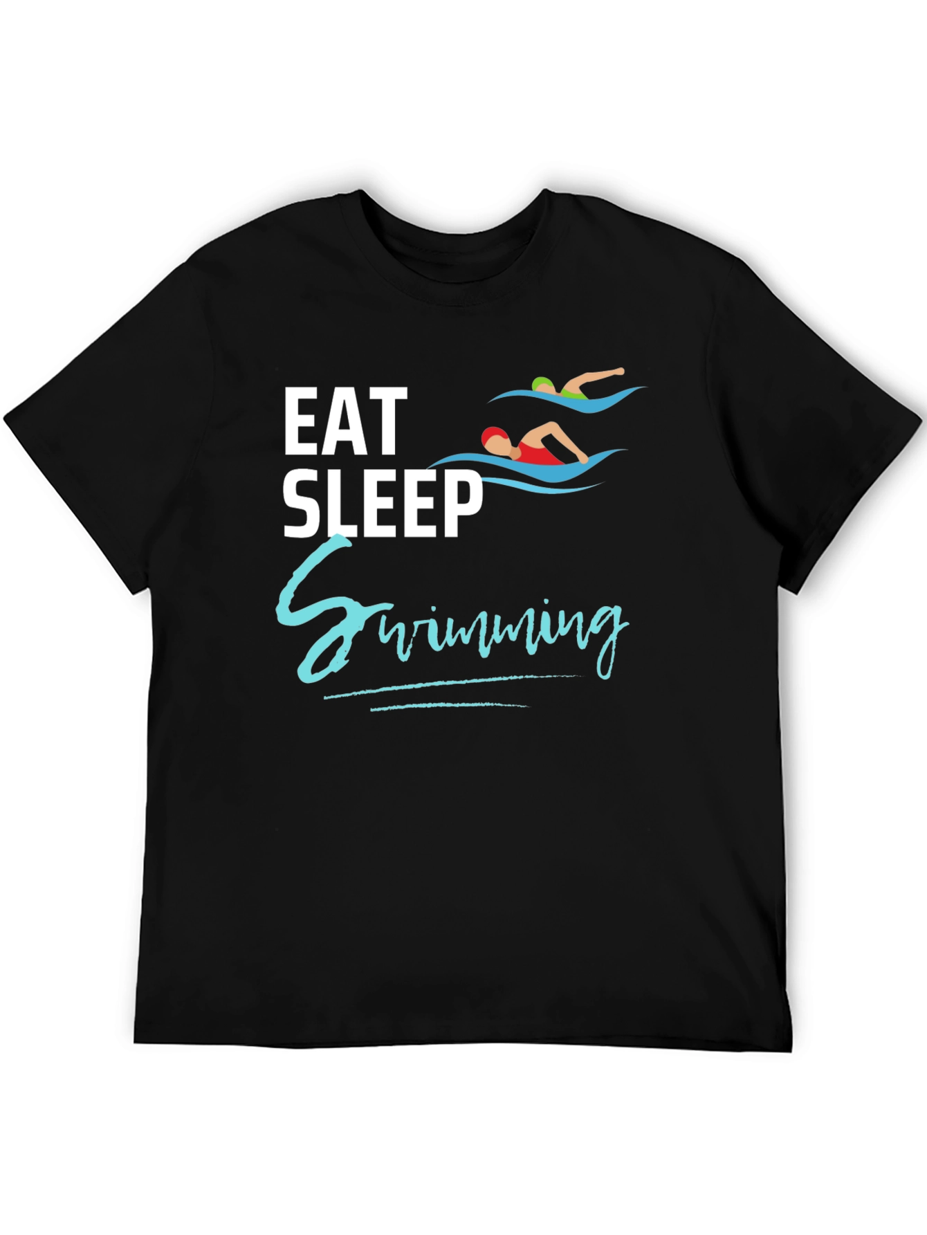 Eat Sleep Swimming Black T-Shirt
