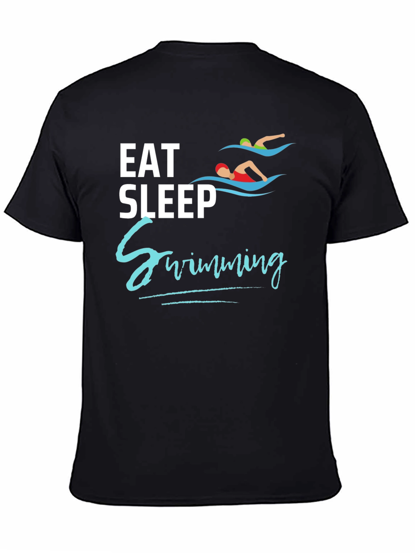 Eat Sleep Swimming Black T-Shirt