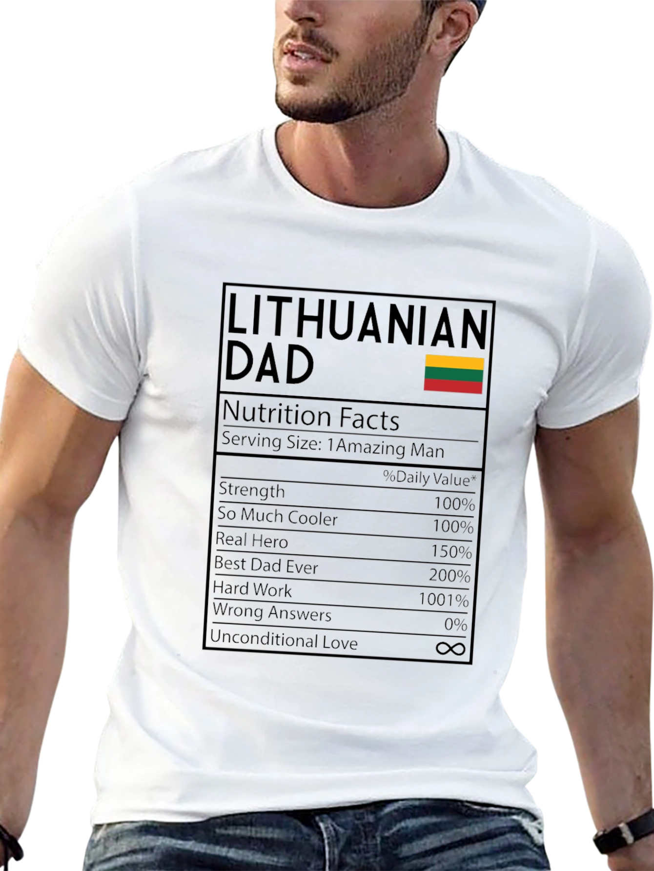 Lithuanian Dad T-Shirt - Nutrition Facts