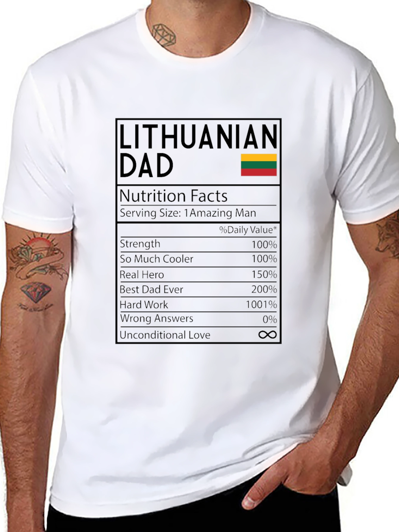 Lithuanian Dad T-Shirt - Nutrition Facts
