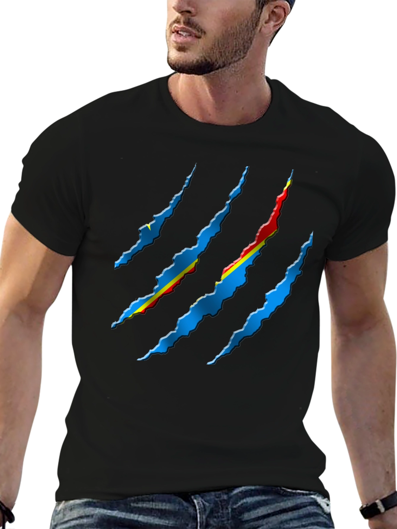 Ripped Flag Graphic Tee - Black
