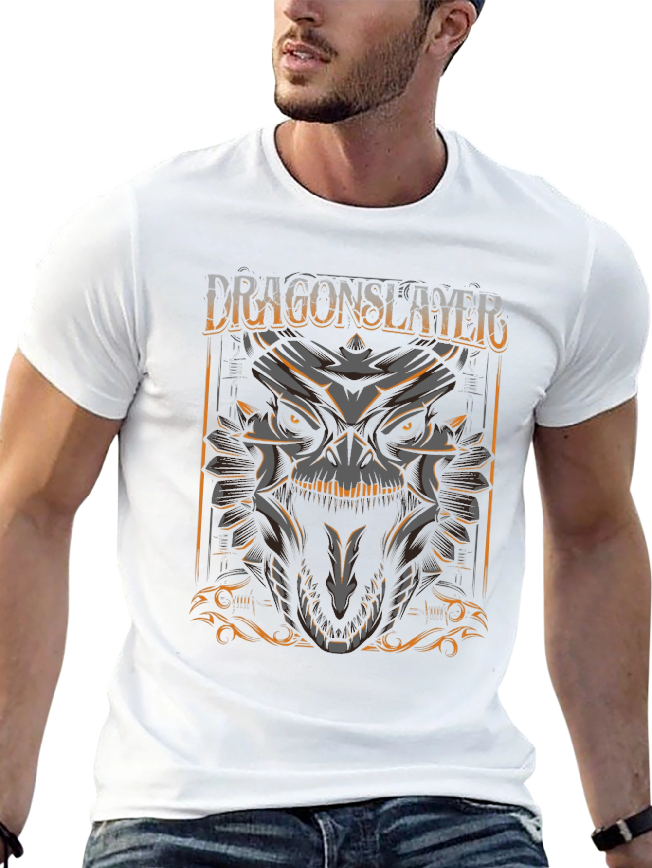 Dragon Slayer Graphic Print T-Shirt