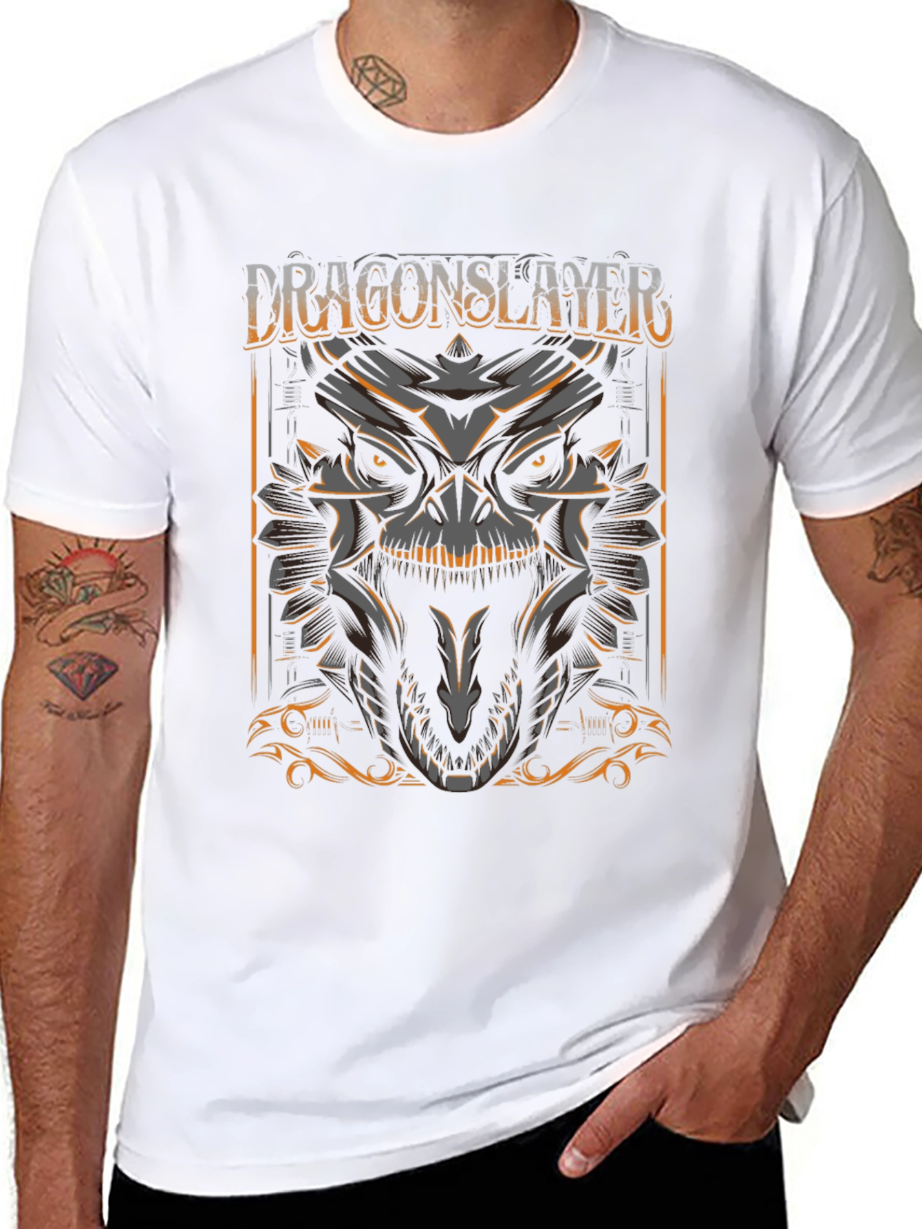 Dragon Slayer Graphic Print T-Shirt