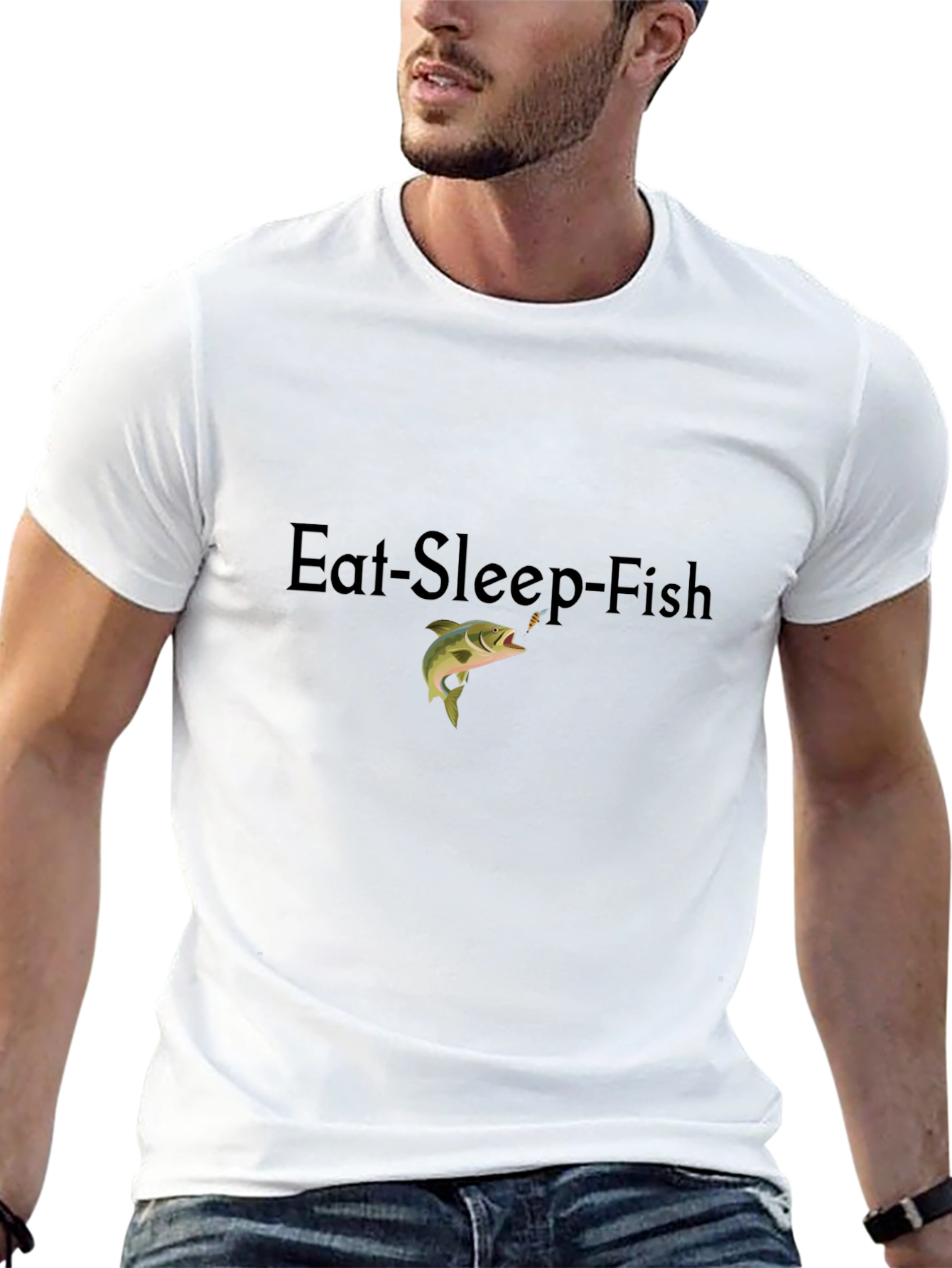 Eat Sleep Fish Graphic Tee - Black T-Shirt
