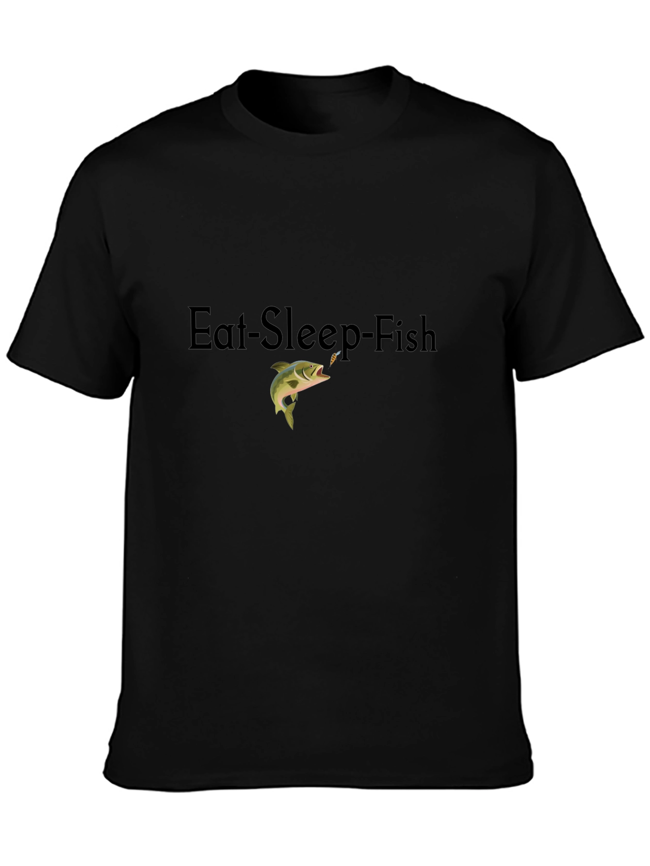 Eat Sleep Fish Graphic Tee - Black T-Shirt
