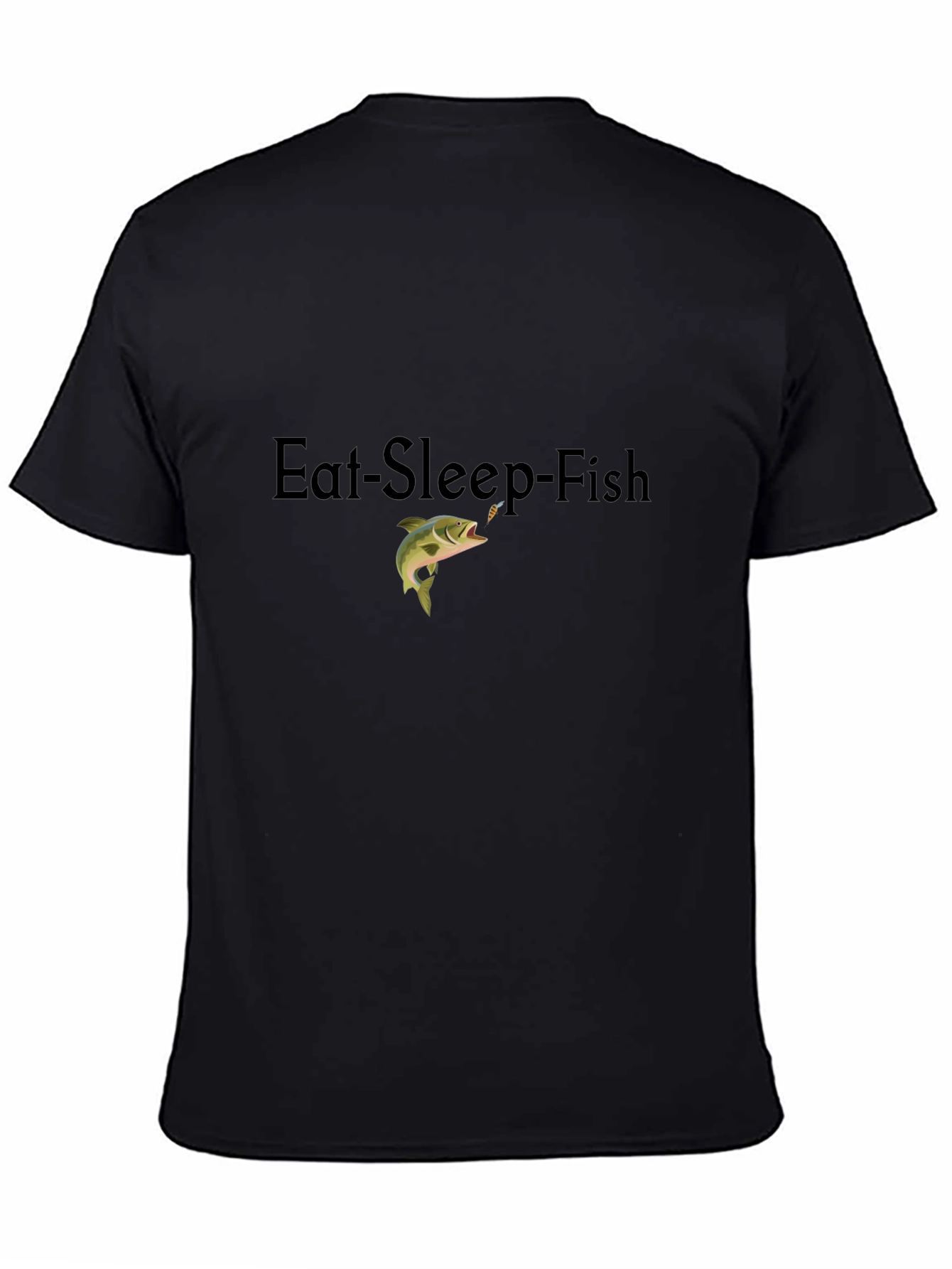 Eat Sleep Fish Graphic Tee - Black T-Shirt