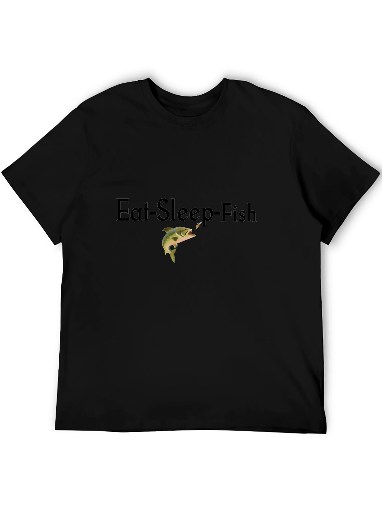 Eat Sleep Fish Graphic Tee - Black T-Shirt