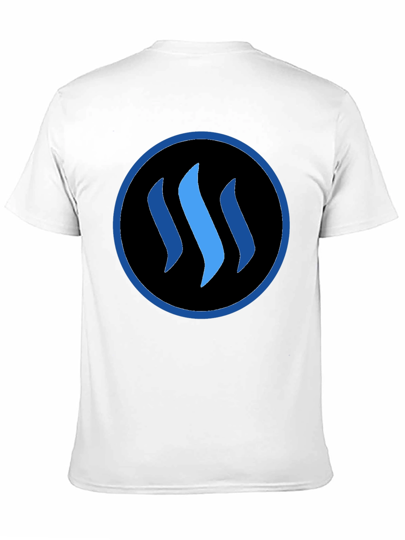Blue Steemit Logo Black T-Shirt
