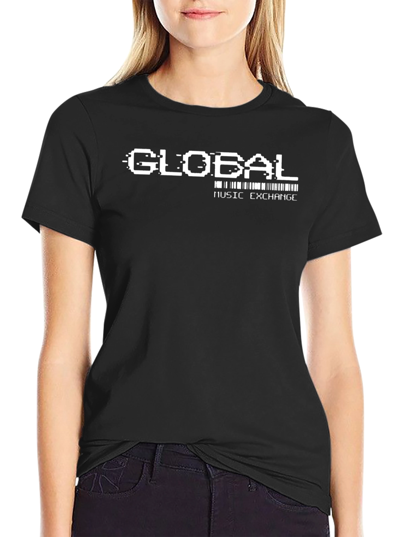 Global Music Exchange T-Shirt - Black Cotton Graphic Tee