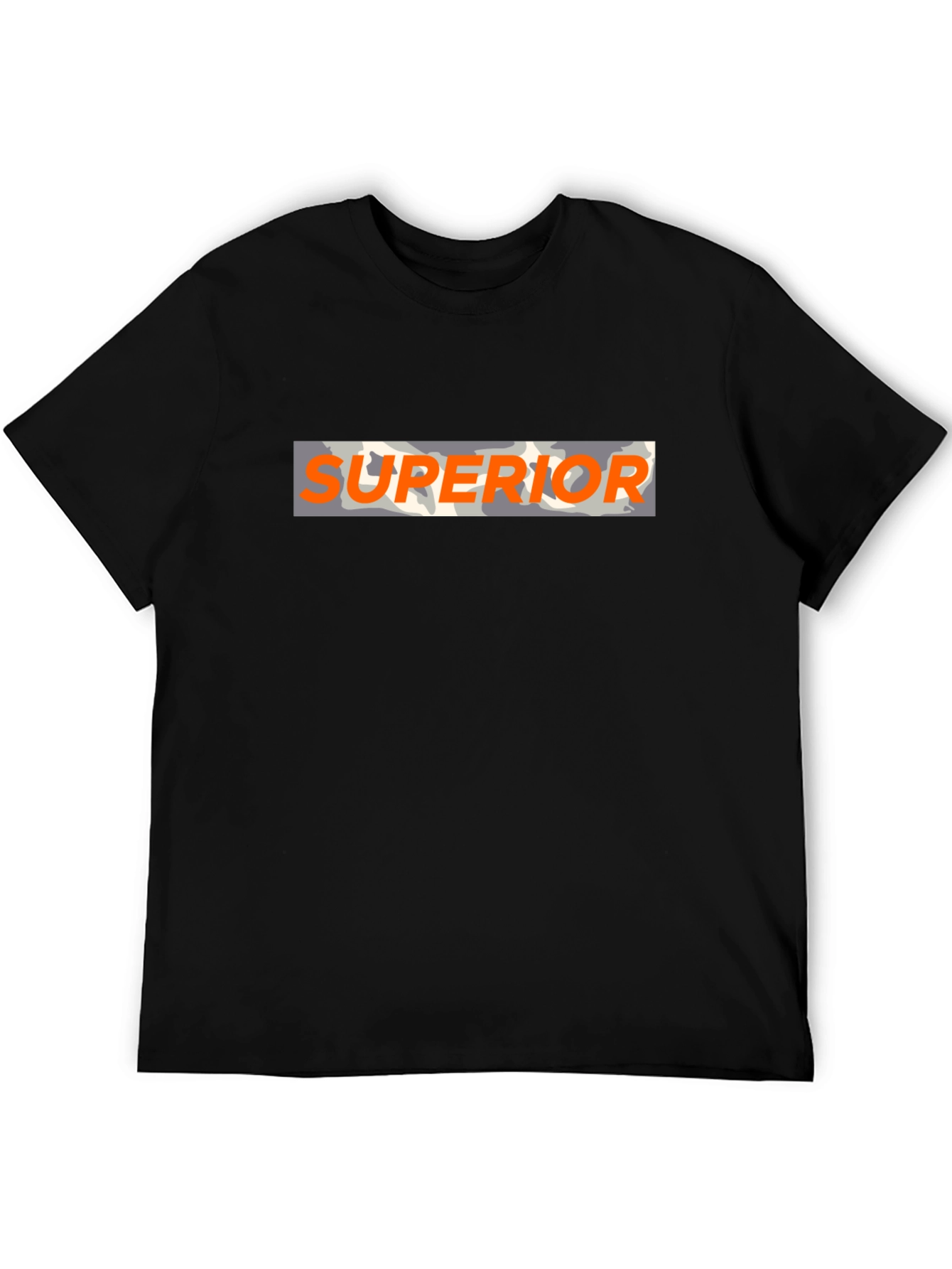 Superior Graphic Camo Print Black T-Shirt