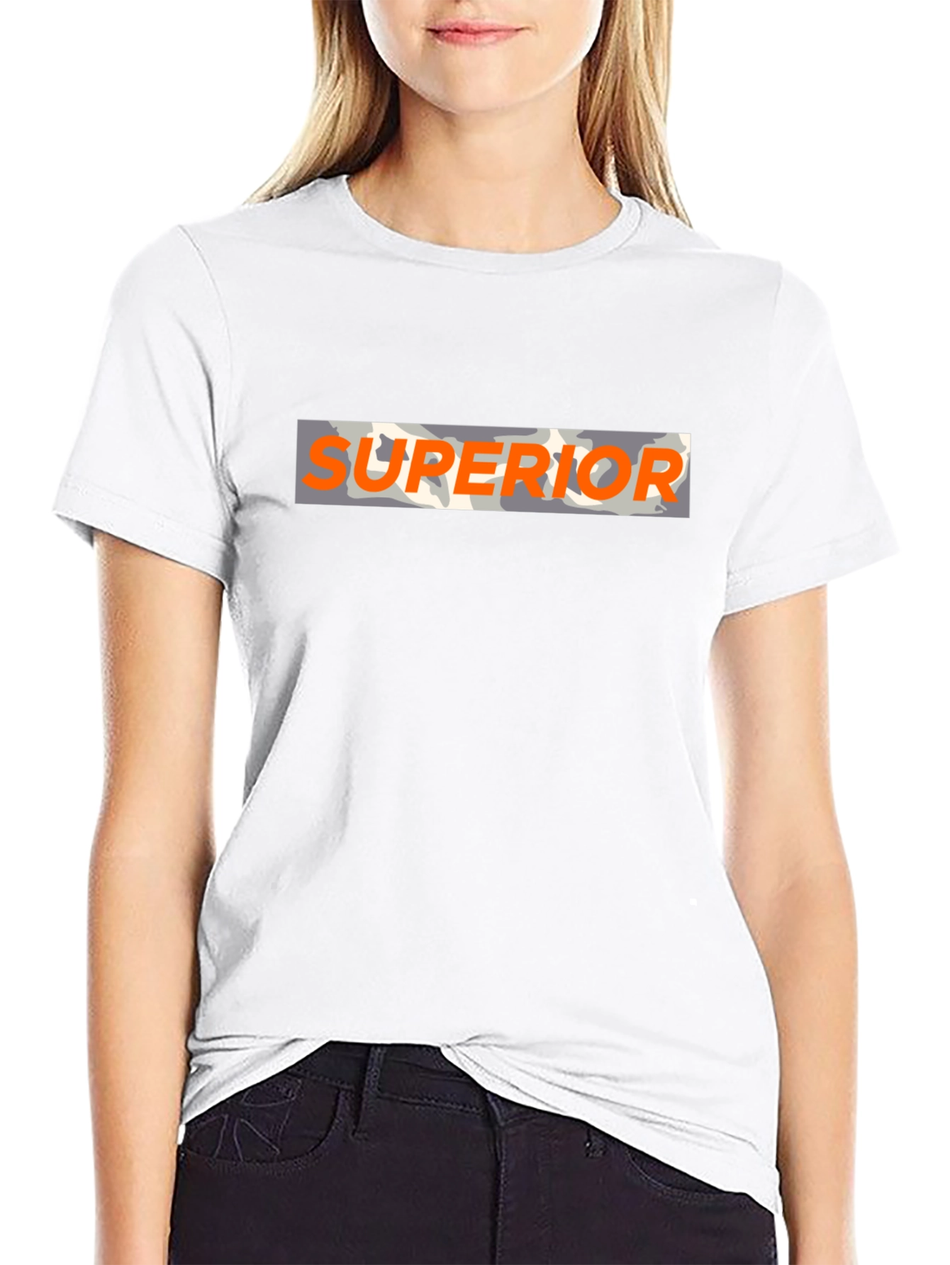 Superior Graphic Camo Print Black T-Shirt