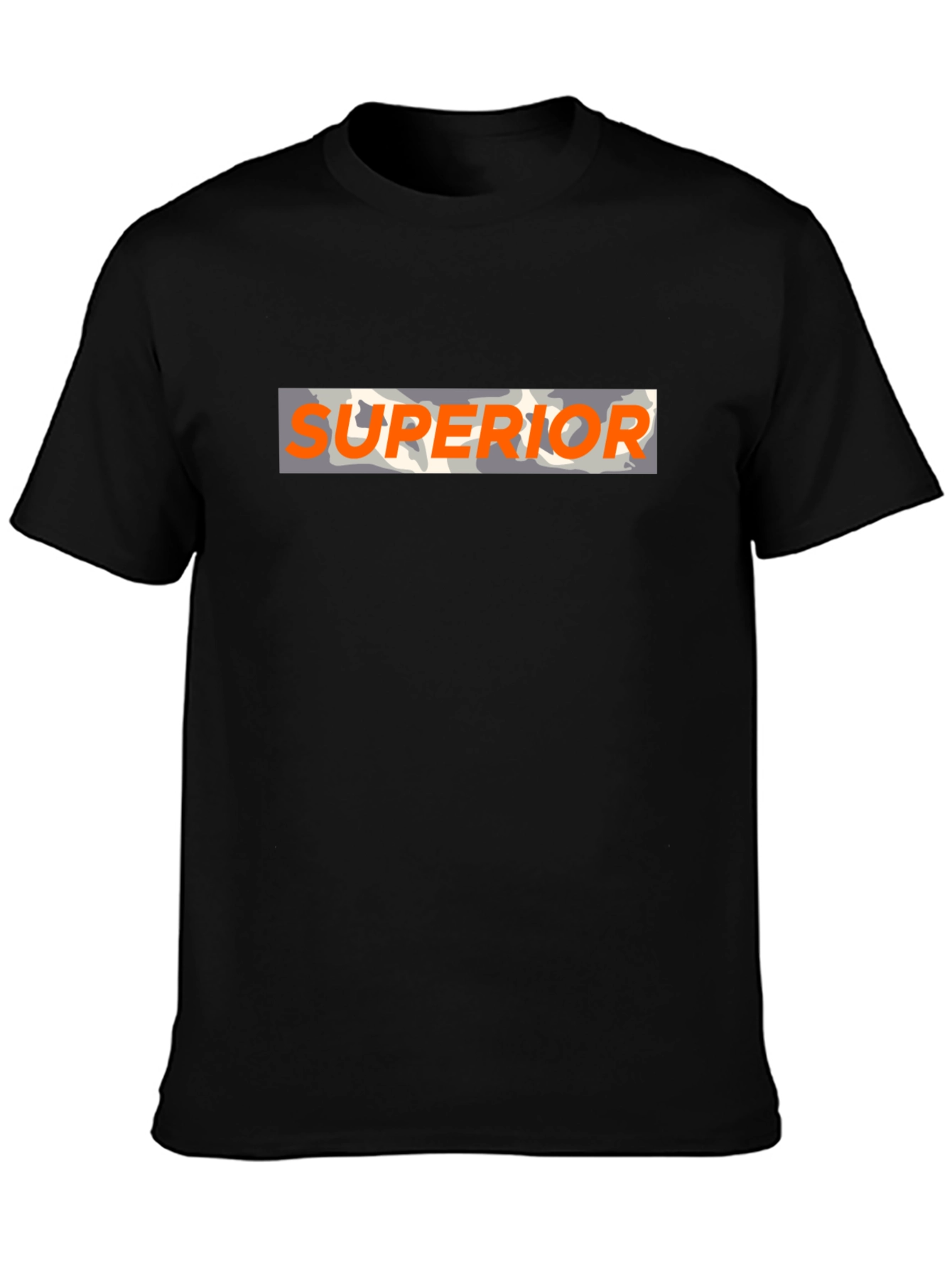 Superior Graphic Camo Print Black T-Shirt