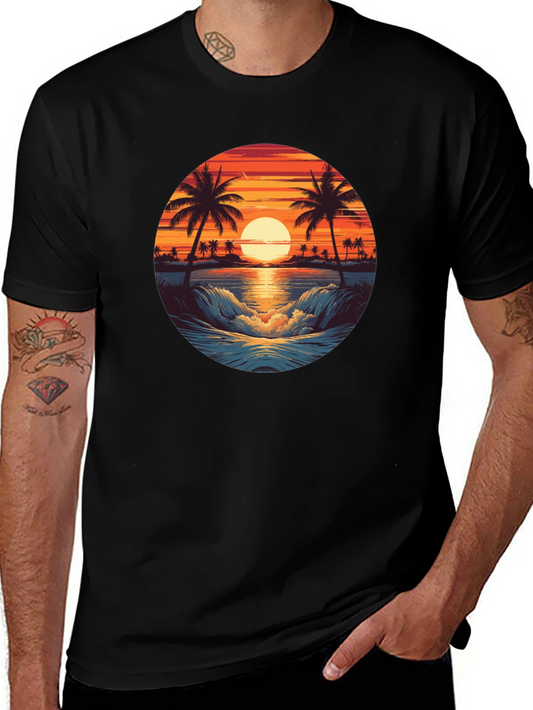 Tropical Sunset Graphic T-Shirt