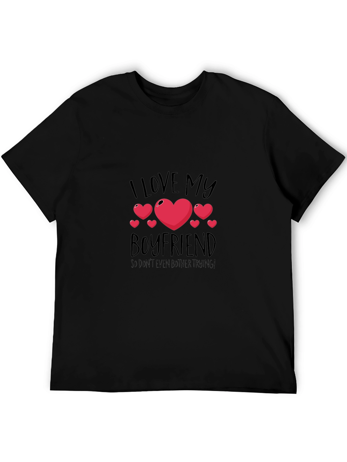 I Love My Boyfriend Graphic Tee - Black