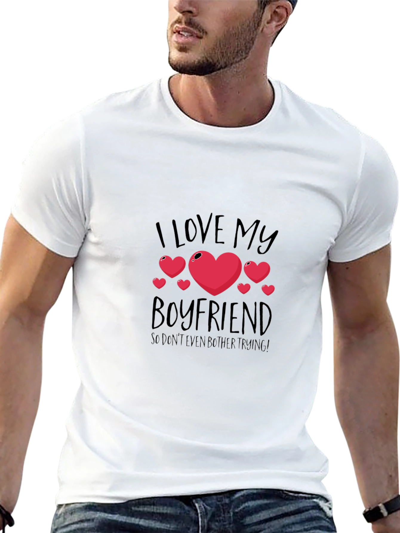 I Love My Boyfriend Graphic Tee - Black