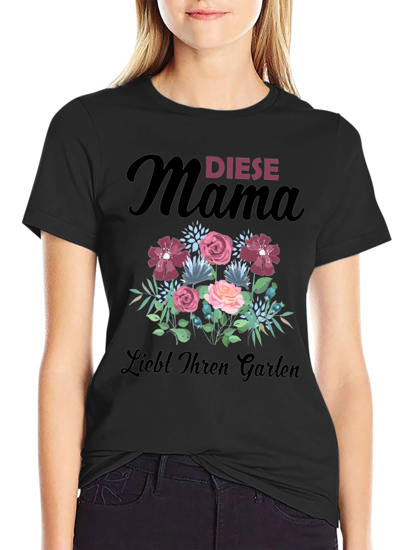Mamas Garden T-Shirt - Floral Design Soft Cotton