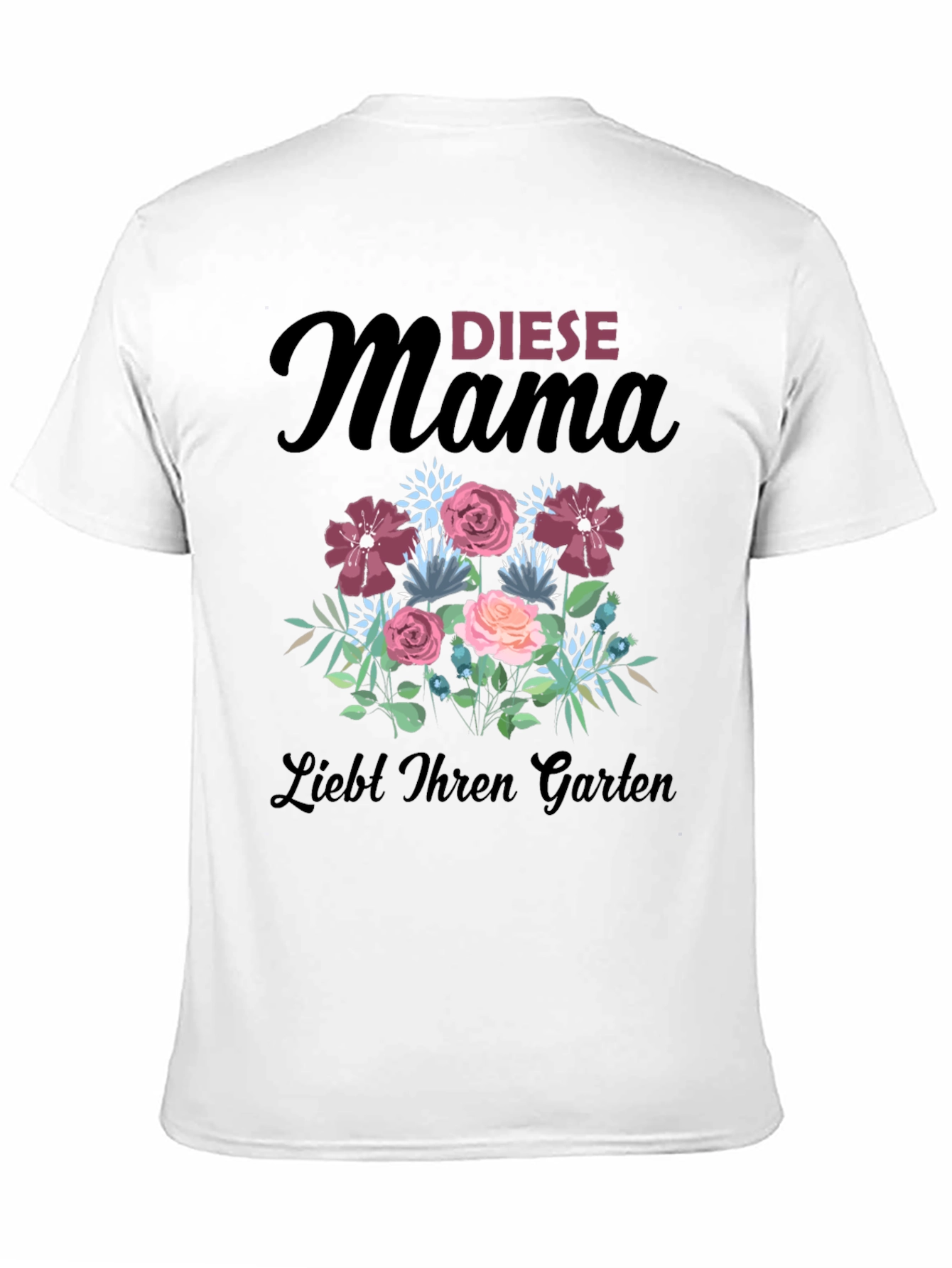 Mamas Garden T-Shirt - Floral Design Soft Cotton