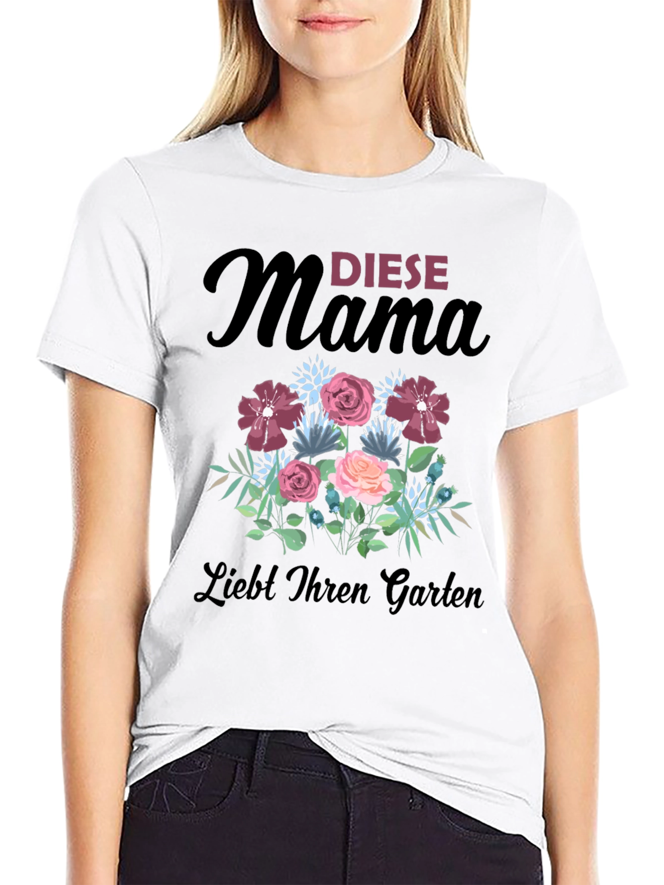 Mamas Garden T-Shirt - Floral Design Soft Cotton