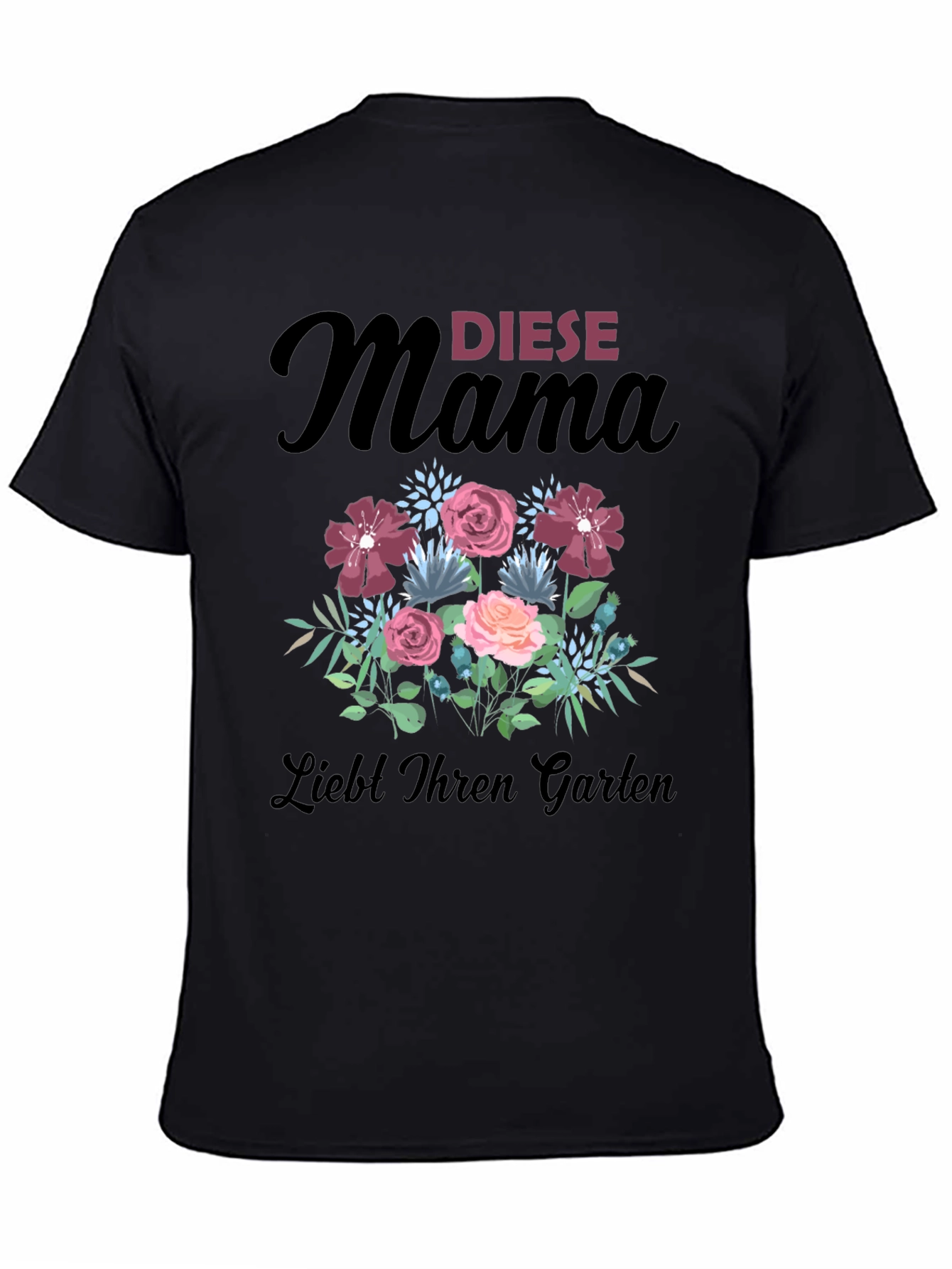 Mamas Garden T-Shirt - Floral Design Soft Cotton