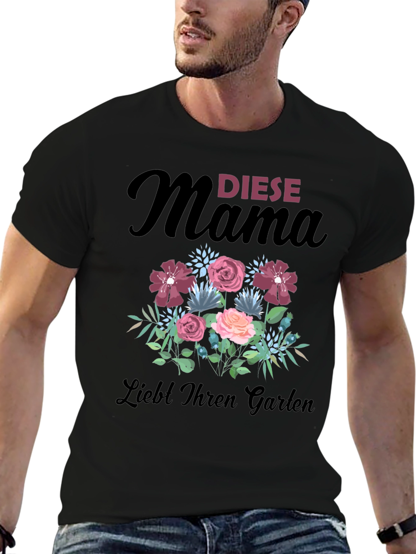 Mamas Garden T-Shirt - Floral Design Soft Cotton