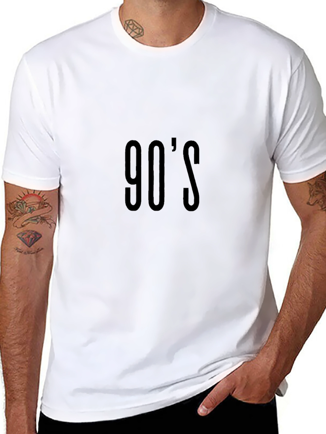 90s Throwback Tee - Classic Black Cotton T-Shirt