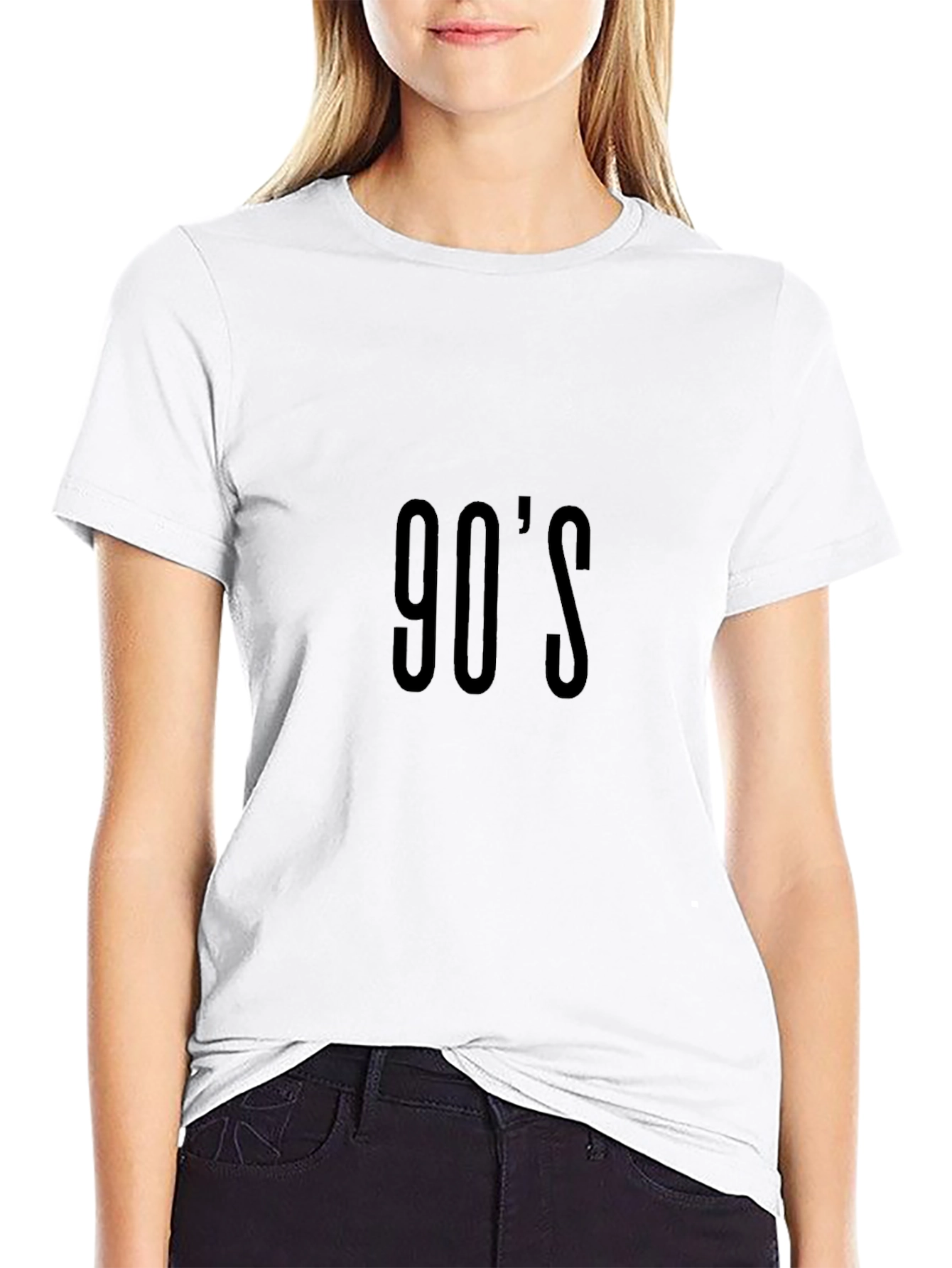 90s Throwback Tee - Classic Black Cotton T-Shirt