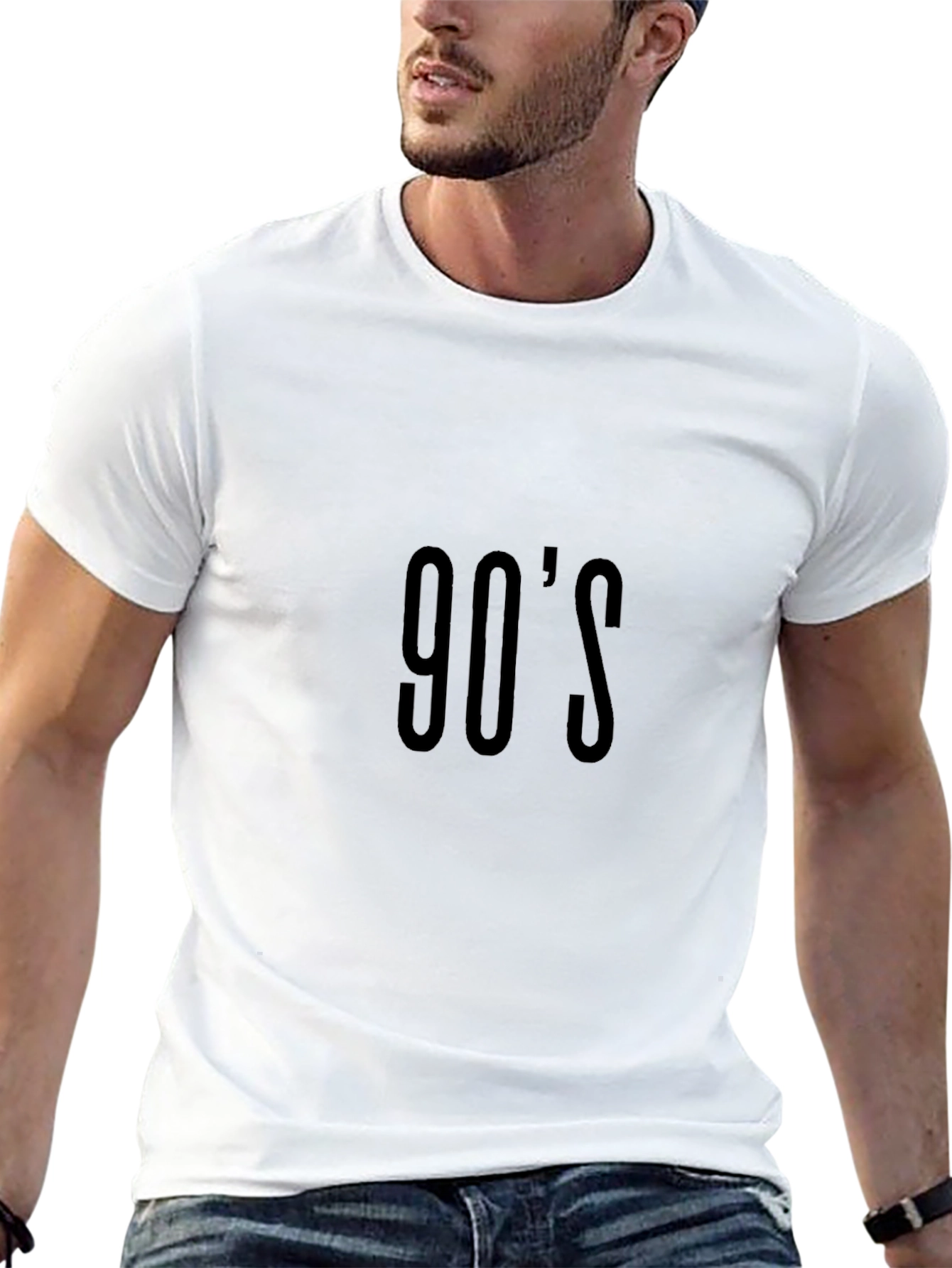 90s Throwback Tee - Classic Black Cotton T-Shirt