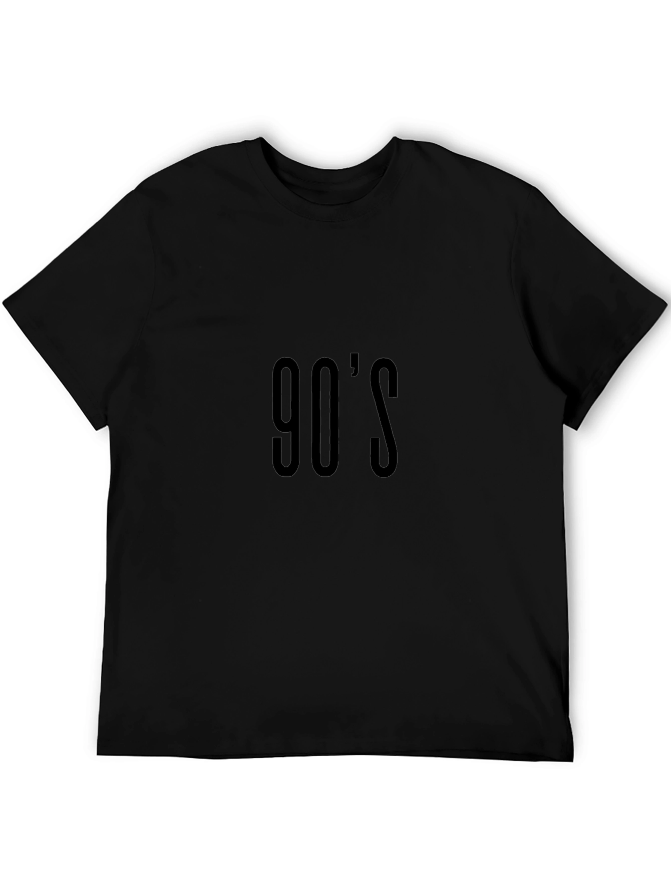 90s Throwback Tee - Classic Black Cotton T-Shirt