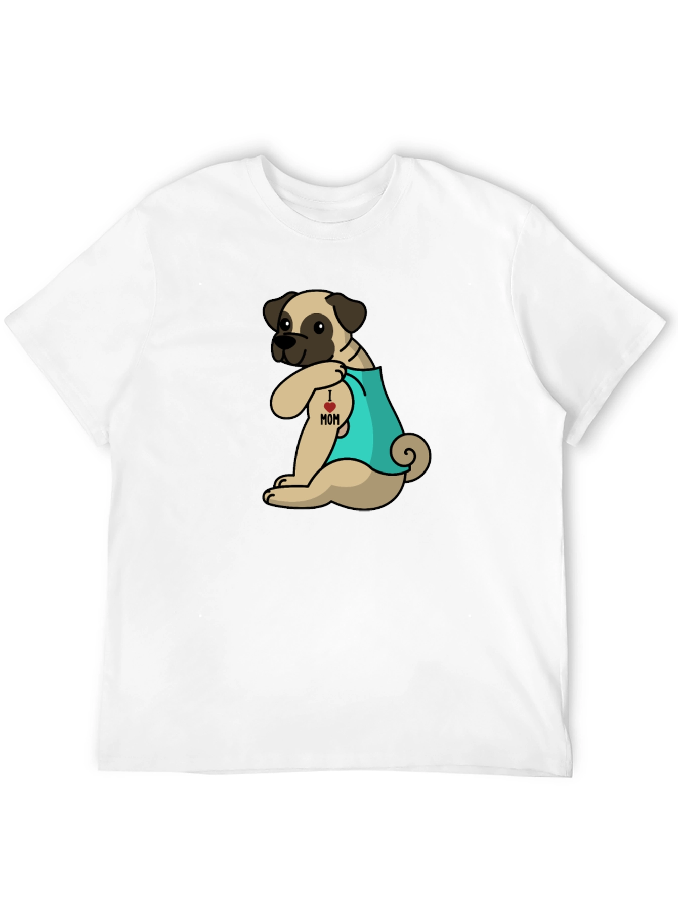I Heart Mom Tattoo Pug T-Shirt