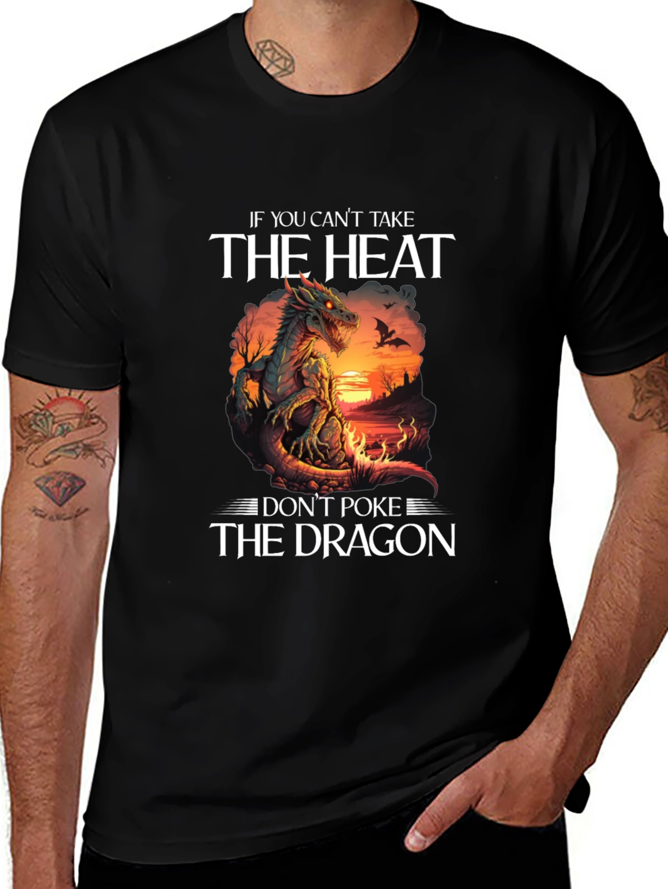 Dragon Heat Graphic Tee - Dont Poke the Dragon