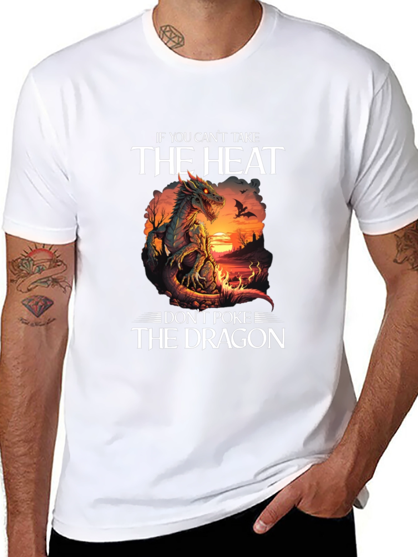 Dragon Heat Graphic Tee - Dont Poke the Dragon