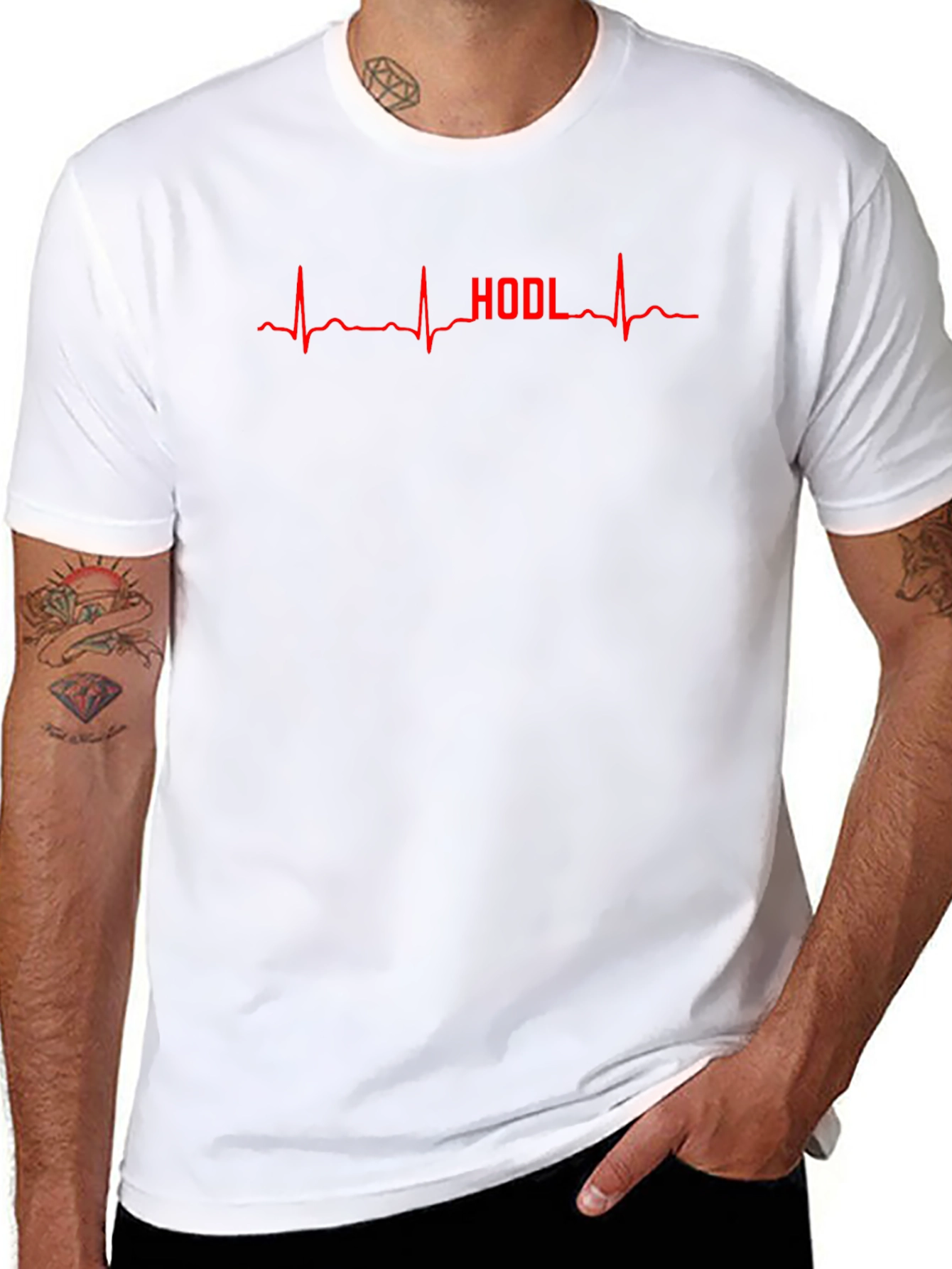 HODL Heartbeat Graphic Tee - Crypto Investor T-Shirt