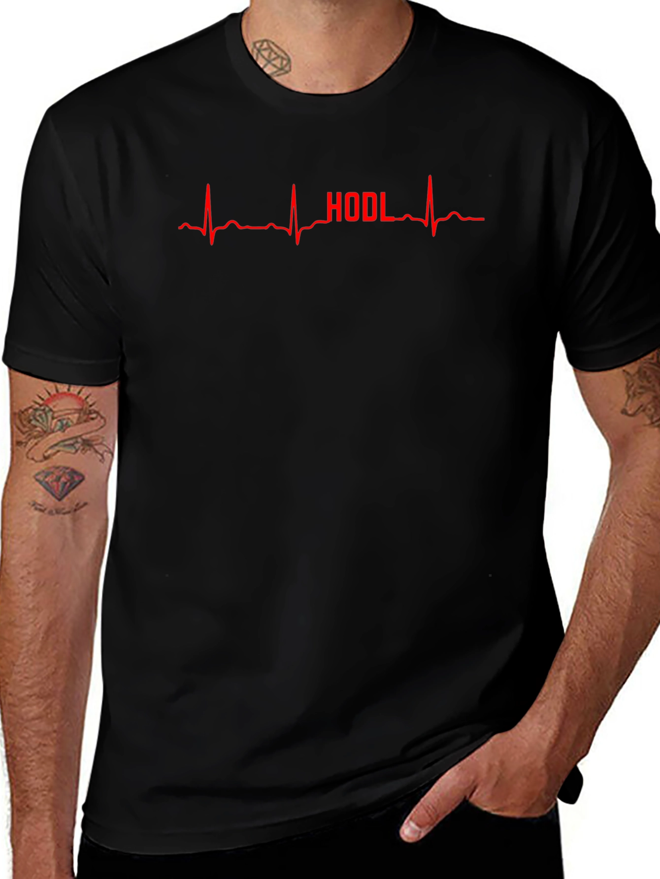 HODL Heartbeat Graphic Tee - Crypto Investor T-Shirt